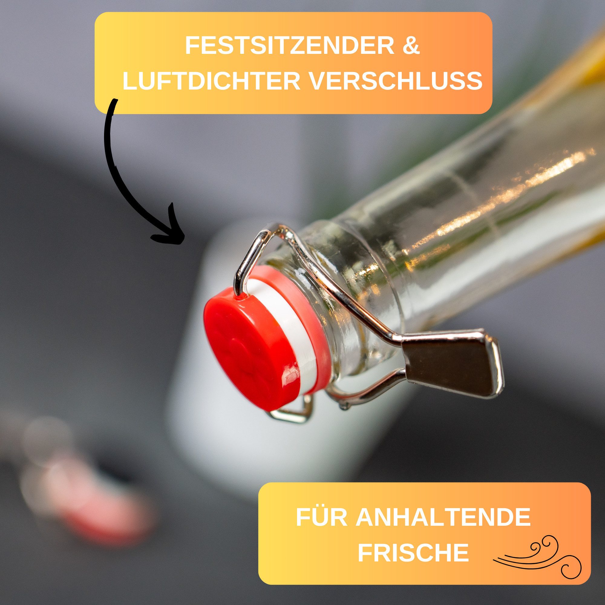 Thiru Flaschenverschluss 3er Set mit Hebel und Silikondichtung aus rostfreiem Stahl, (3-tlg), mit Silikondichtung & Hebel zum Verschließen von Kronkorkenflaschen