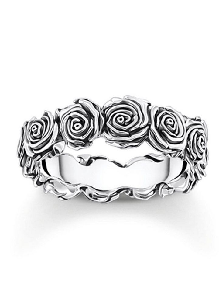 THOMAS SABO Fingerring Thomas Sabo TR2488-637-21-58 Silberner Ring mit Rosen Damen