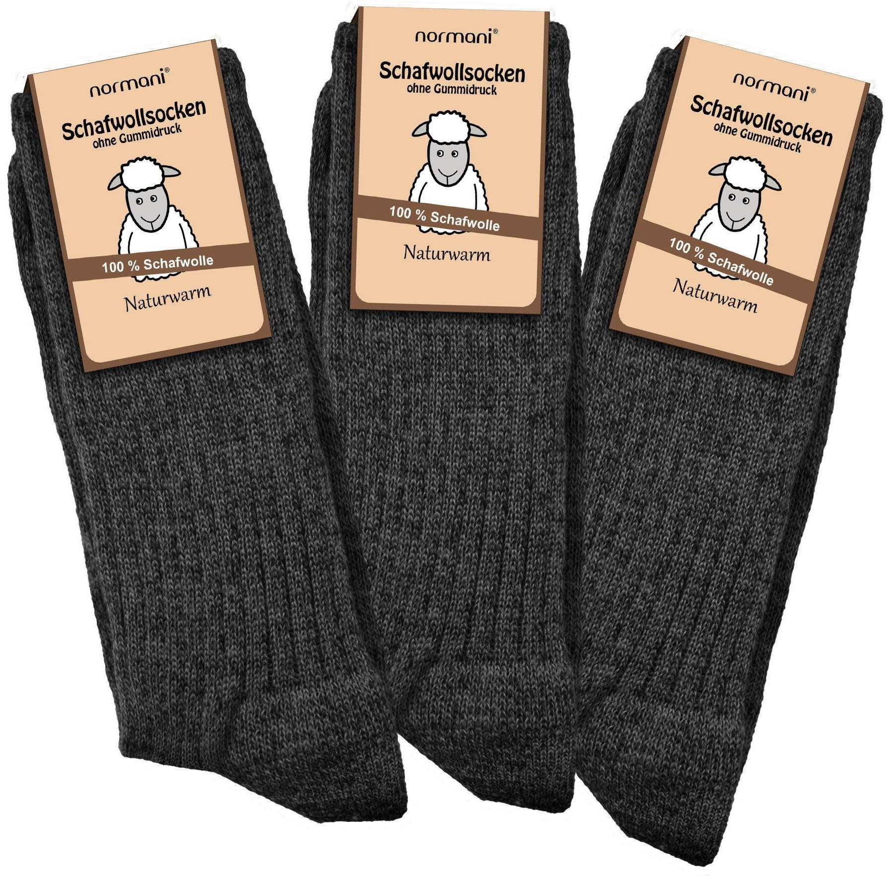 normani wärmend atmungsaktiv Schafwollsocken (Set, Paar) und Paar 3 3 Anthrazit Thermosocken