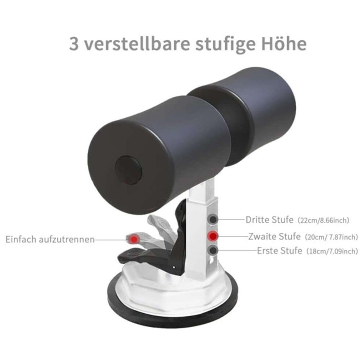 XDeer Bauchmuskelmaschine Sit-Up Trainer mit Saugnapf Ø11,5cm Tragbare Sit-Ups Assistent, Gerät Sit-Up Bar Sit-Up Stange Fitness Equipment für Zuhause