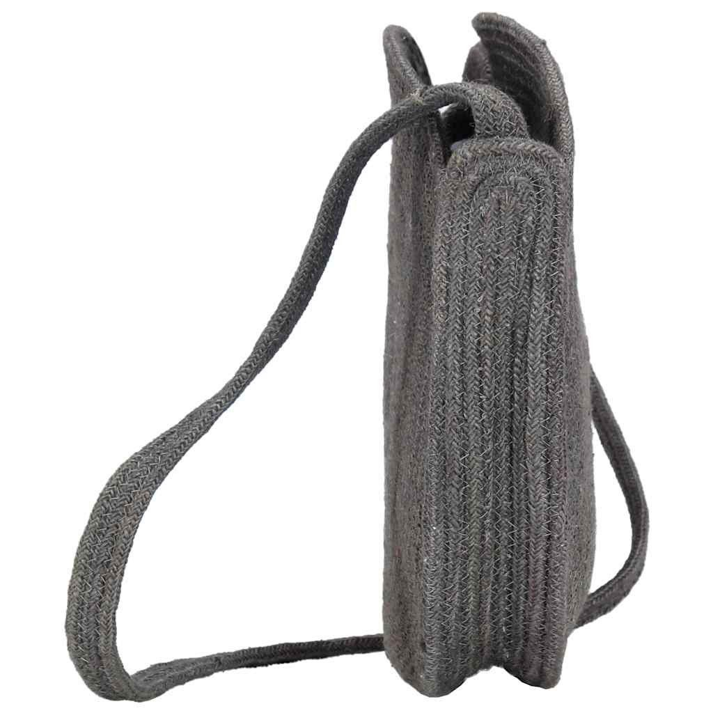 vidaXL Handtasche Runde Schultertasche Dunkelgrau Handgefertigt Jute
