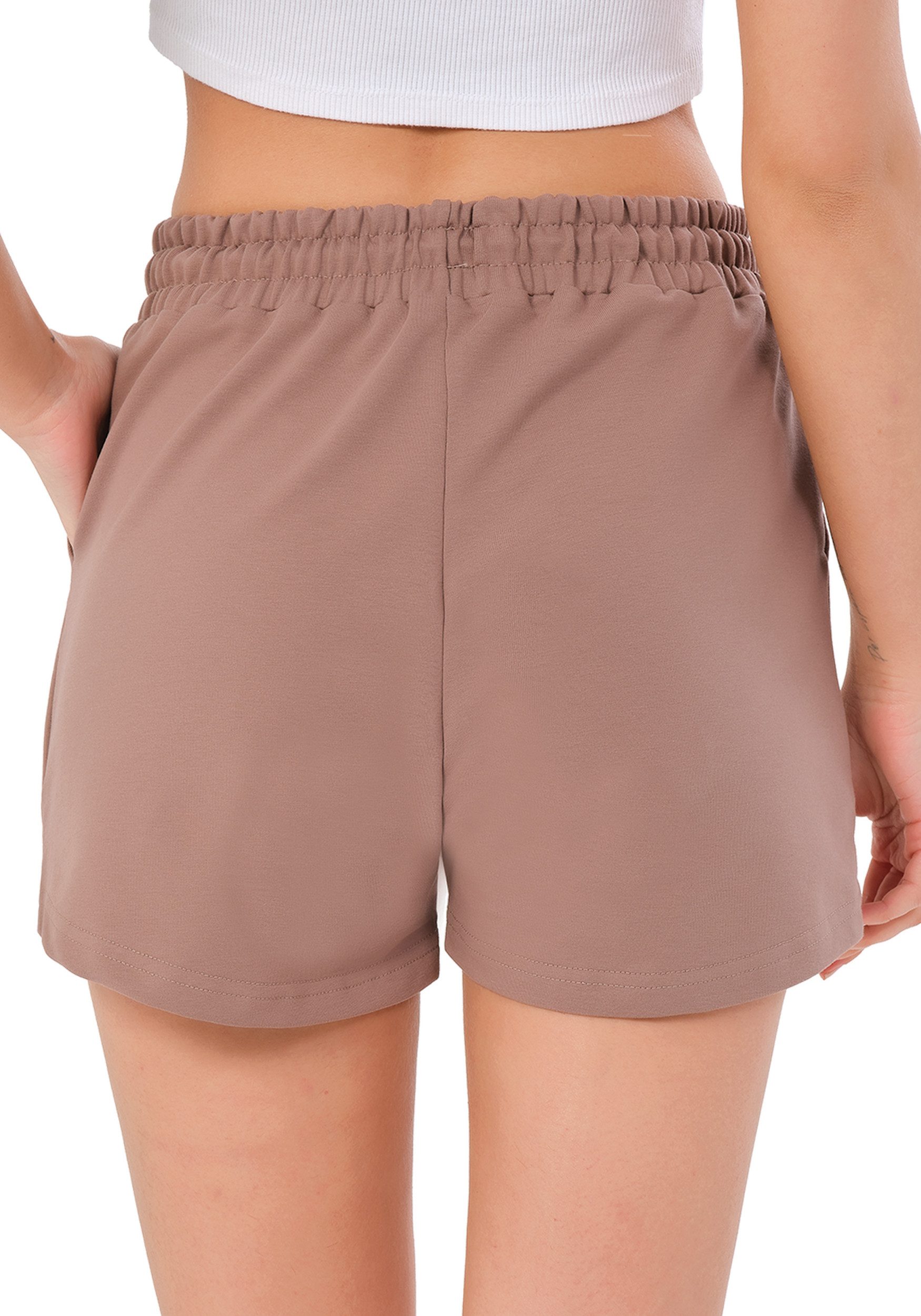 R-CAMP Shorts Kurze Hosen Damen Sweatshorts (Packung, 1-tlg., 1tlg) Lycra - Baumwolle, Hautfreundlich und atmungsaktiv