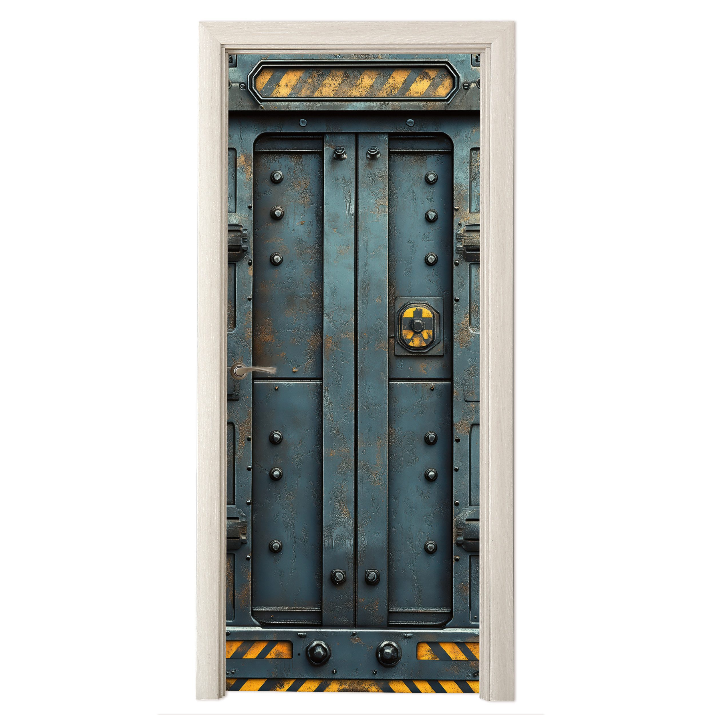 MuchoWow Türtapete Tür - Fluchtraum - Industriell, Matt, bedruckt, (1 St), Selbstklebende Tapete, Folie für Möbel, 70x215 cm