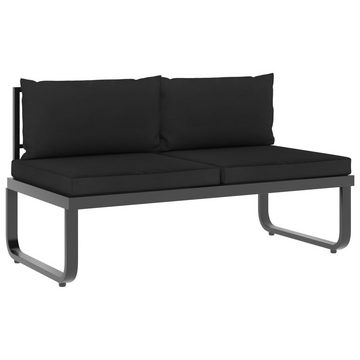 vidaXL Loungesofa 4-tlg. Garten-Ecksofa-Set mit Auflagen Aluminium und WPC, 1 Teile