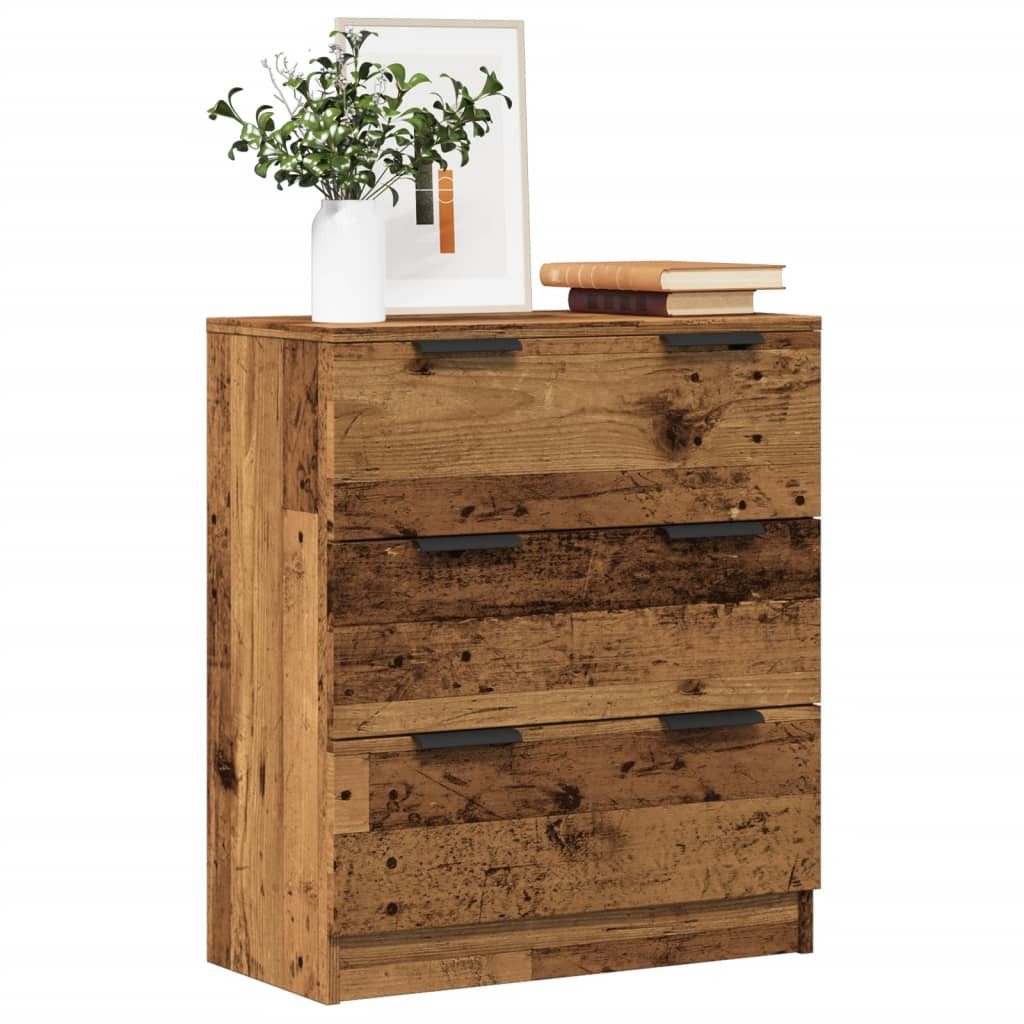 vidaXL Kommode NA Kommode Schubladenschrank Sideboard Altholz-Optik 60x30x70 cm Spanp