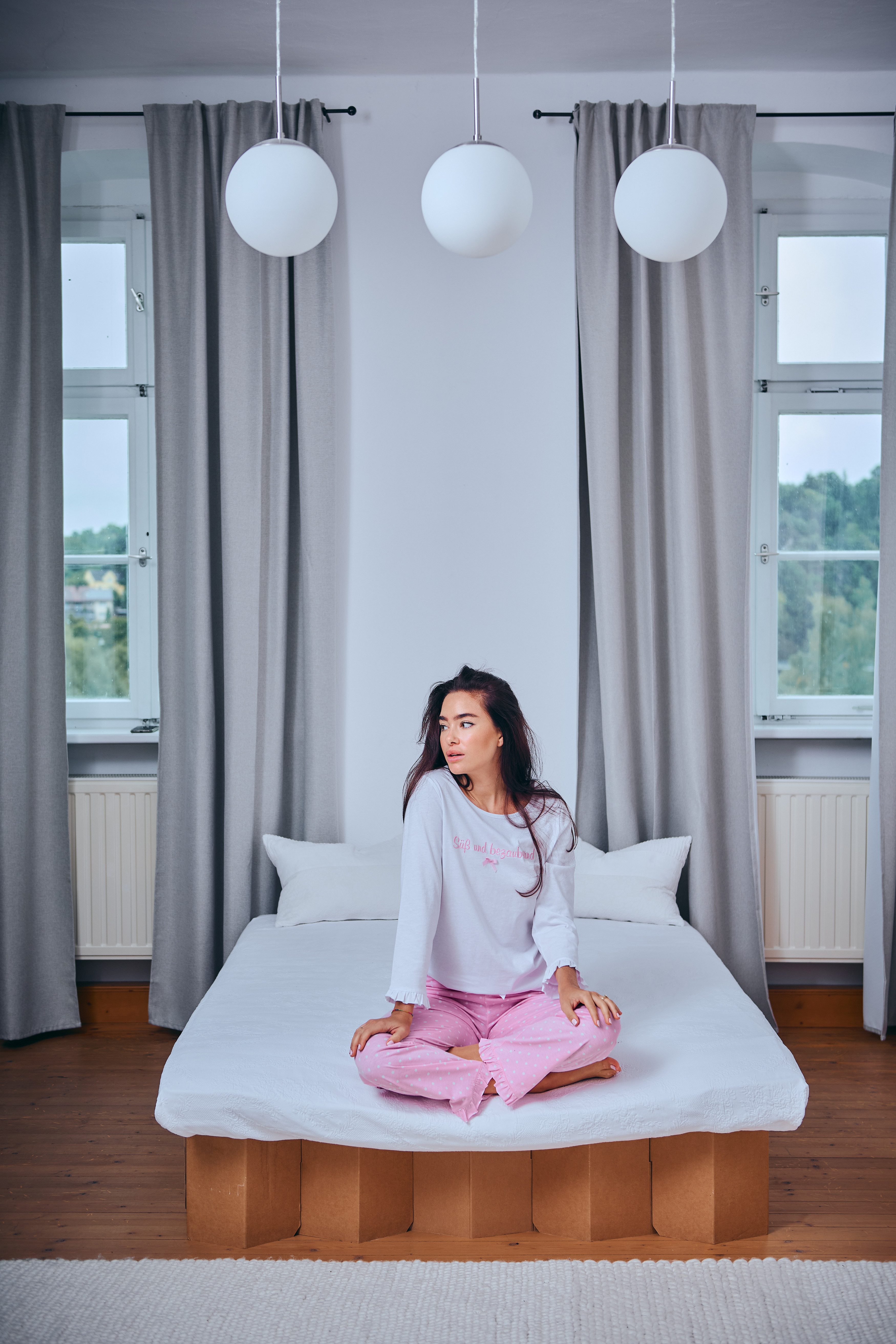Louis & Louisa Pyjama PY "Süß und Bezaubernd" weiß/allover