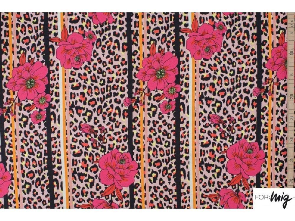 lillestoff Stoff French Terry, Sweatstoff, Sommersweat, Modal Lillestoff Leoflowers, Meterware, 50 cm x 150 cm