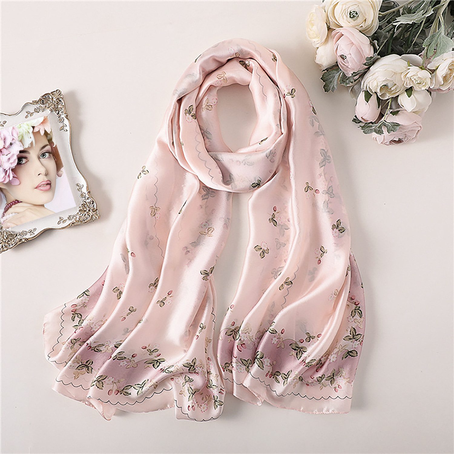 Moschen-Bayern Seidenschal Stola Damen Schultertuch Schal Seidenschal Trach günstig online kaufen