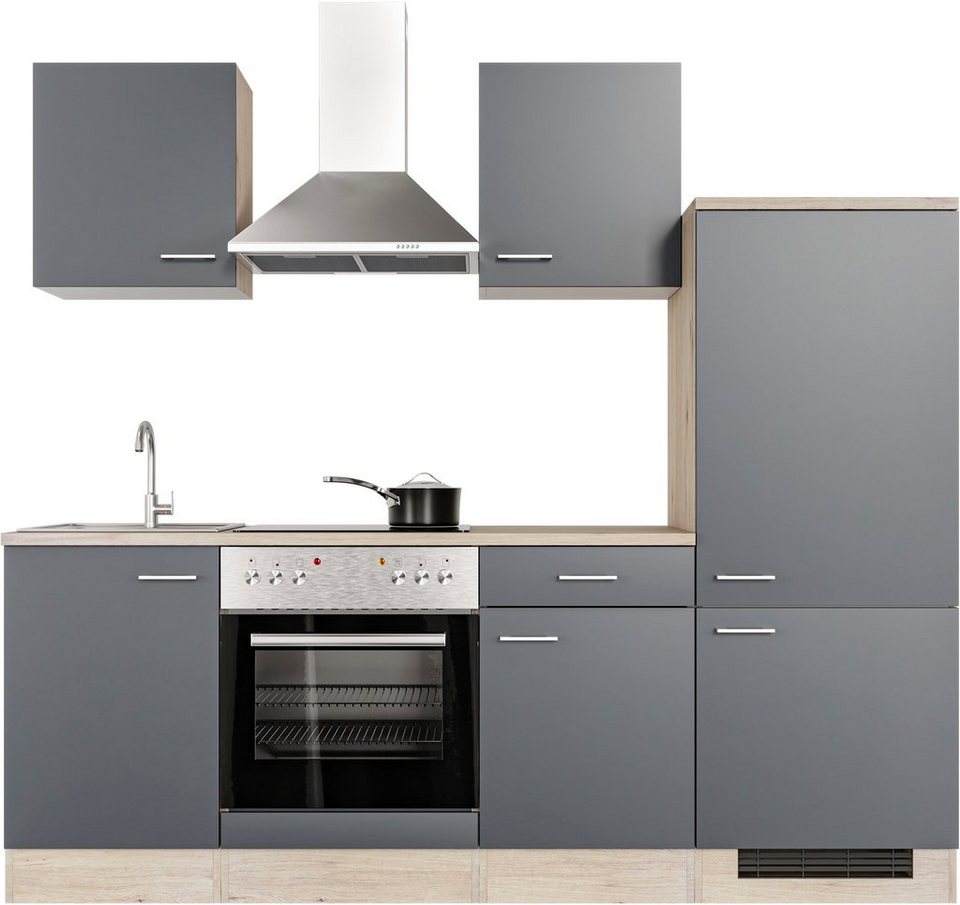 Flex-Well Küche Morena, mit E-Geräten, Breite 220 cm, in vielen  Farbvarianten erhältlich, Beliebig um weitere Schränke aus der Serie  