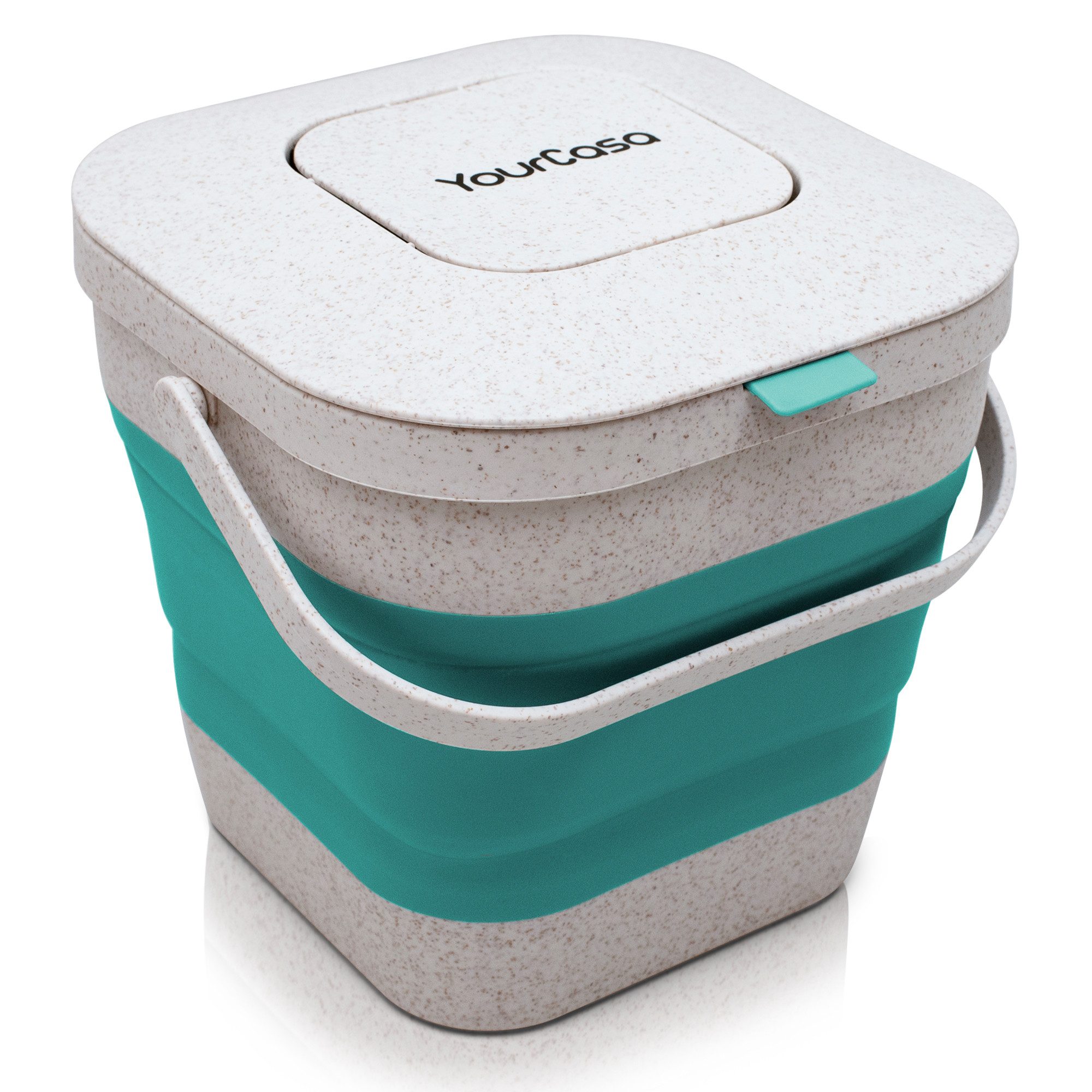 YourCasa Biomülleimer YourCasa® Biomülleimer Küche klein 4L nachhaltig mit Akivkohlefilter, Fassungsvermögen 4L, nachhaltige Materialien