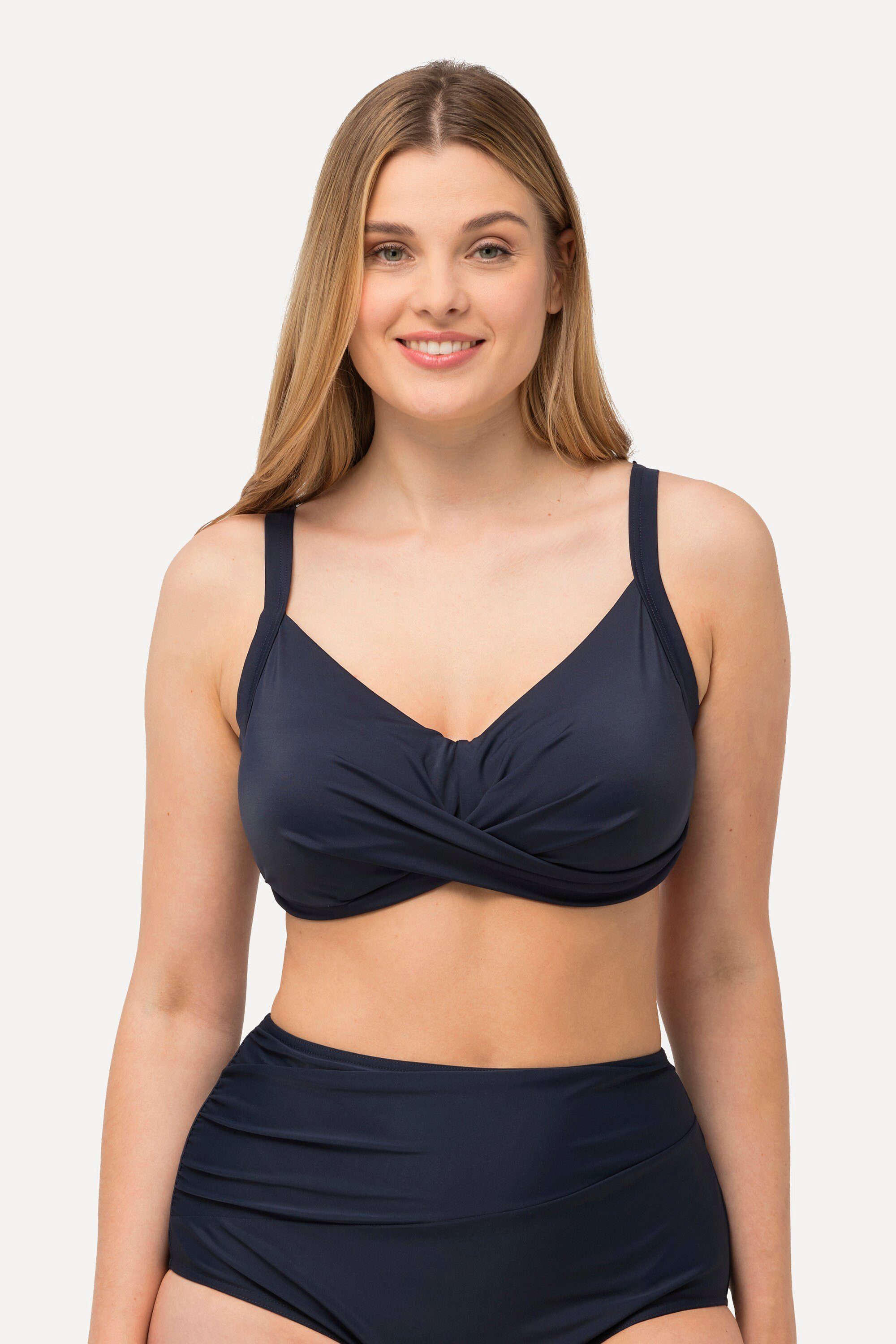 Ulla Popken Bustier-Bikini Bikini-Top Drapierung Softcups Träger verstellba günstig online kaufen