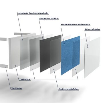 DEQORI Couchtisch 'Jeansmaterial', Glas Beistelltisch Glastisch modern
