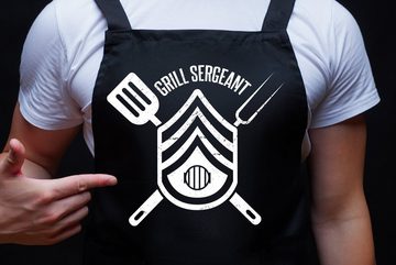 Youth Designz Grillschürze Grill Sergeant Schürze Kochschürze für Männer mit lustigem Spruch, Logo Print
