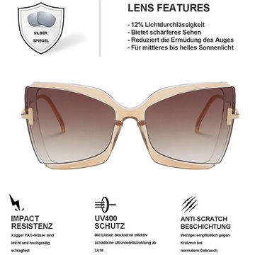 Rnemitery Sonnenbrille Große Damen Polarisiert brille Modestil Sonnenbrille UV-400 Schutz