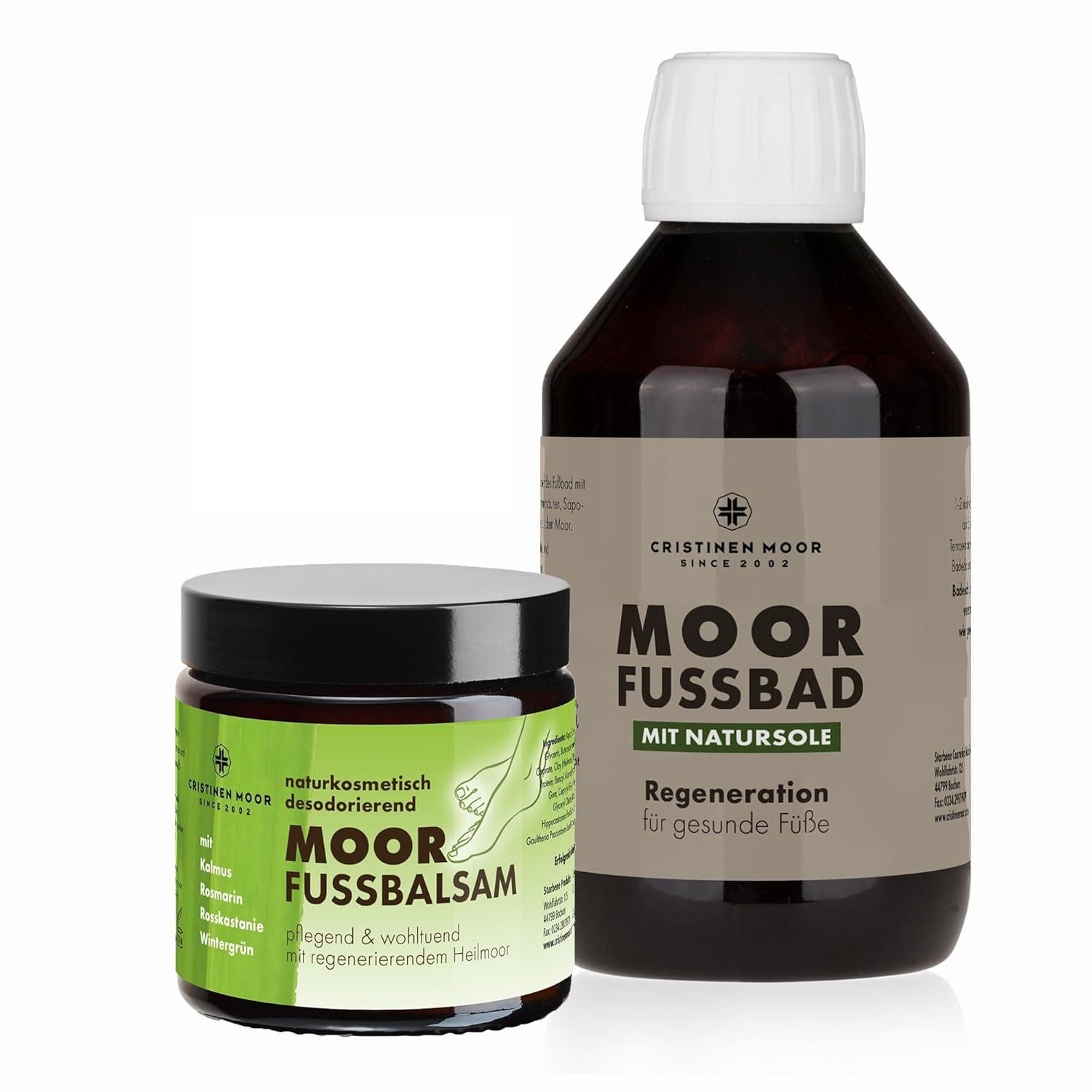 CristinenMoor Fußbad Set Moor Fußbad 250 ml + Moor Fußbalsam 110 ml