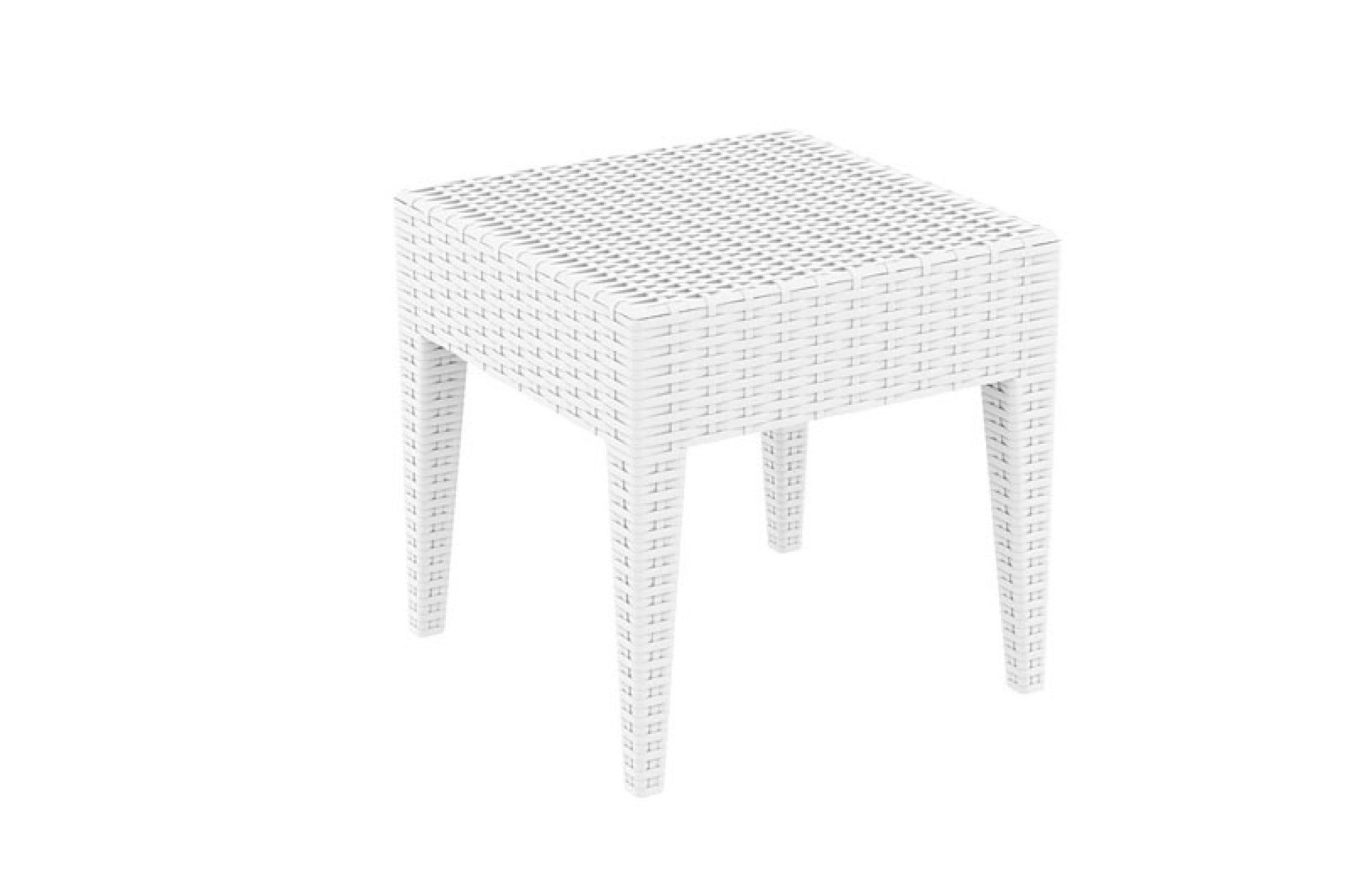 TPFGarden Gartentisch Mian - Loungetisch für Garten, Balkon, Terrasse (Hochwertiger Outdoor Tisch aus UV-beständigem Kunststoff, 1-St., Stabiler Gartentisch aus Polymer-Glasfaser), Beistelltisch - Maße (BxLxH): 45 x 45 x 45cm - Farbe: weiß