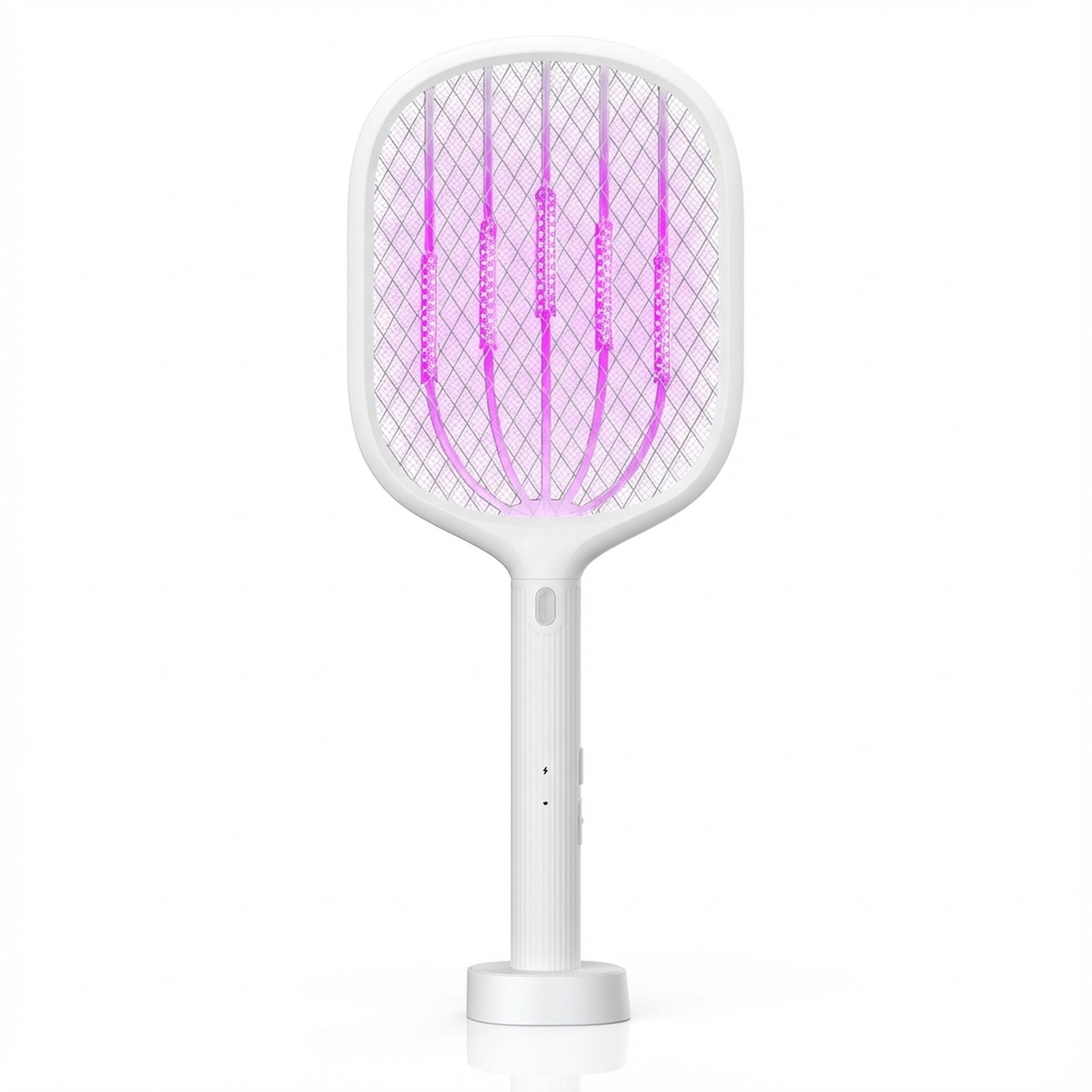 BEARWARE Fliegenklatsche elektrisch, Insektenklatsche mit UV-Falle, Insektenvernichter, USB-C, 2700 V Hochspannungsgitter und Status-LED, AUTO-Modus