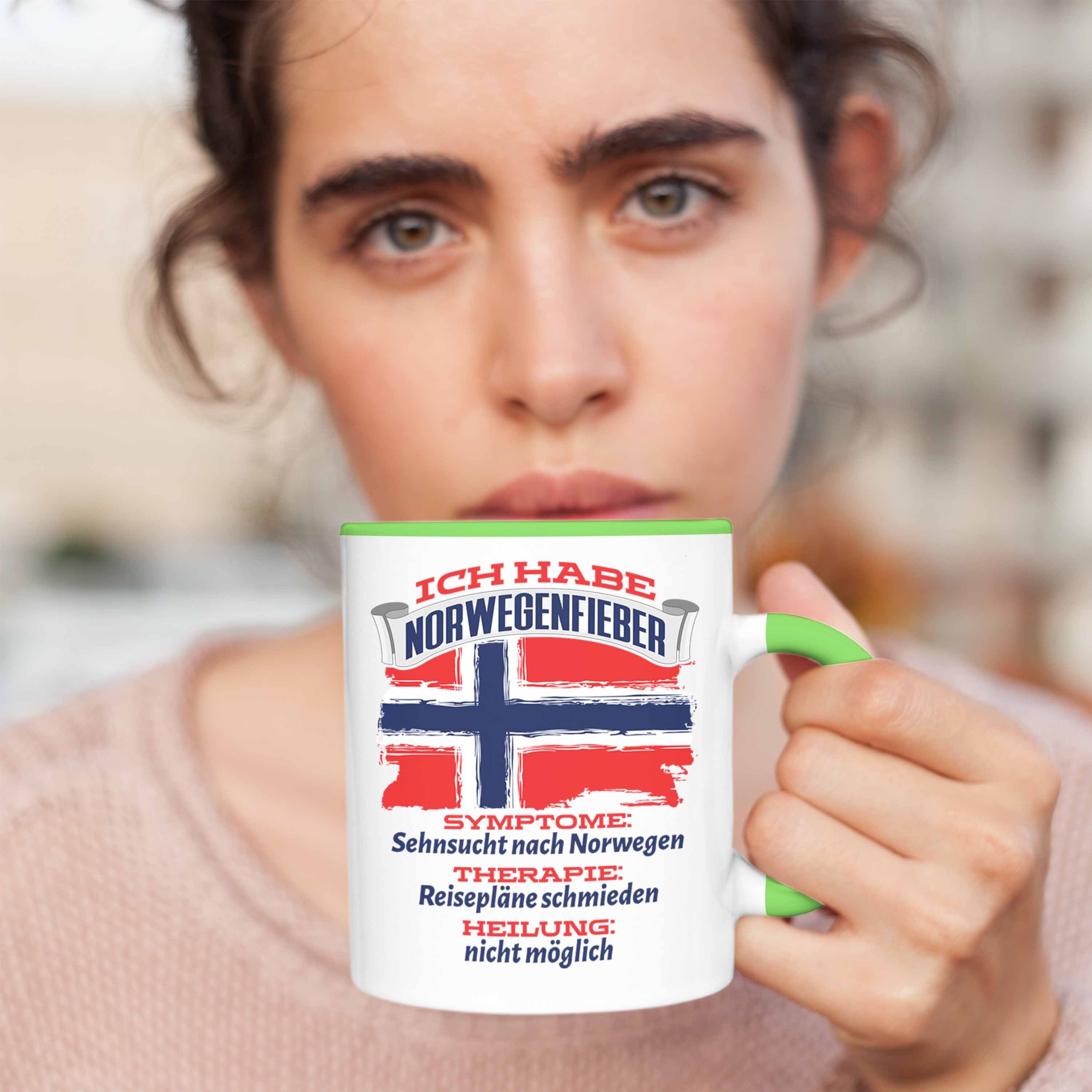 Geschenk Norwegenfieber Grafik Grün Trendation Norwegen Geschenkidee Lust Tasse Spruch Tasse