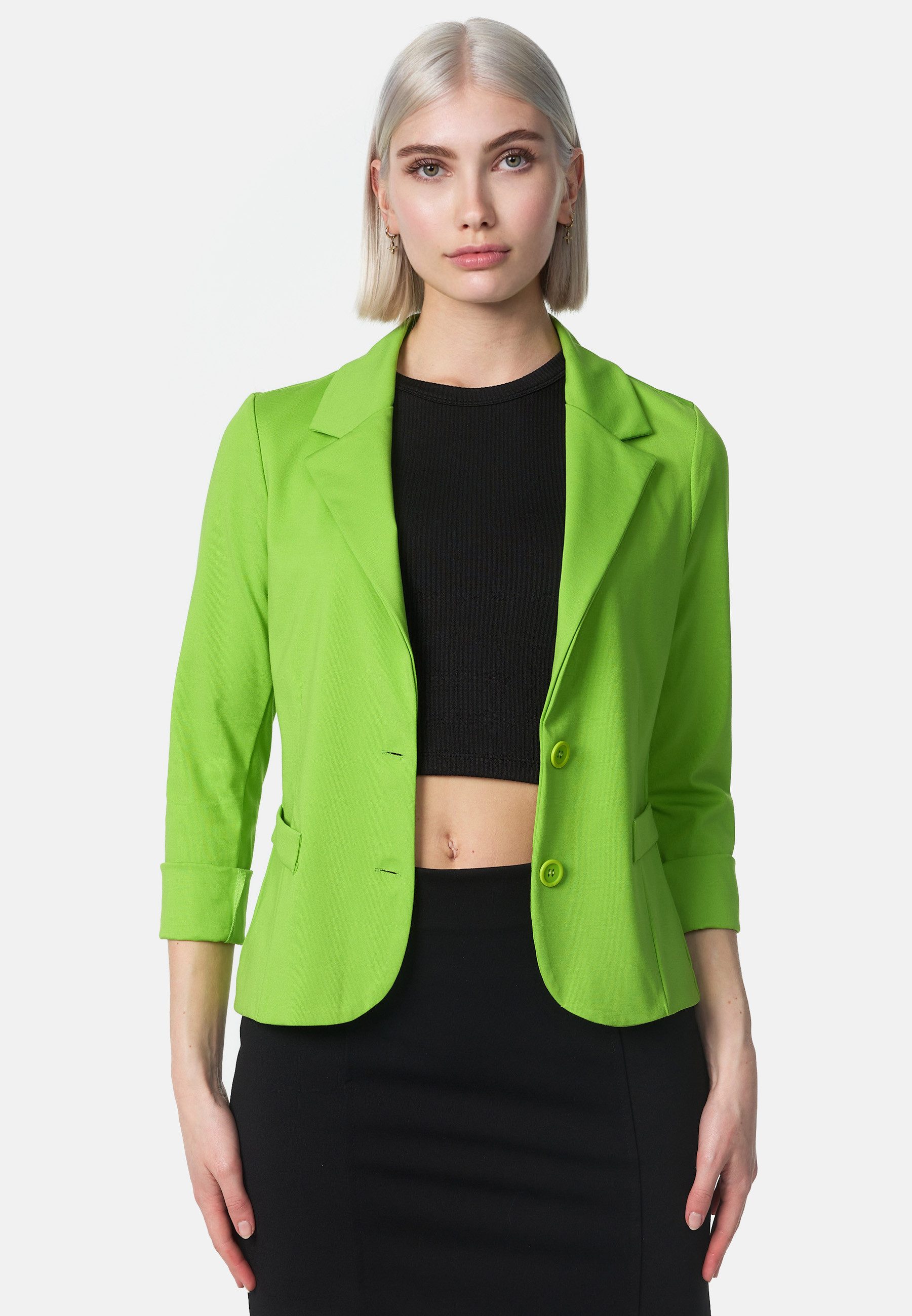 Rayshyne Kurzblazer PM-11-2 (Sportliches Sakko Business Blazer mit Reverskragen)