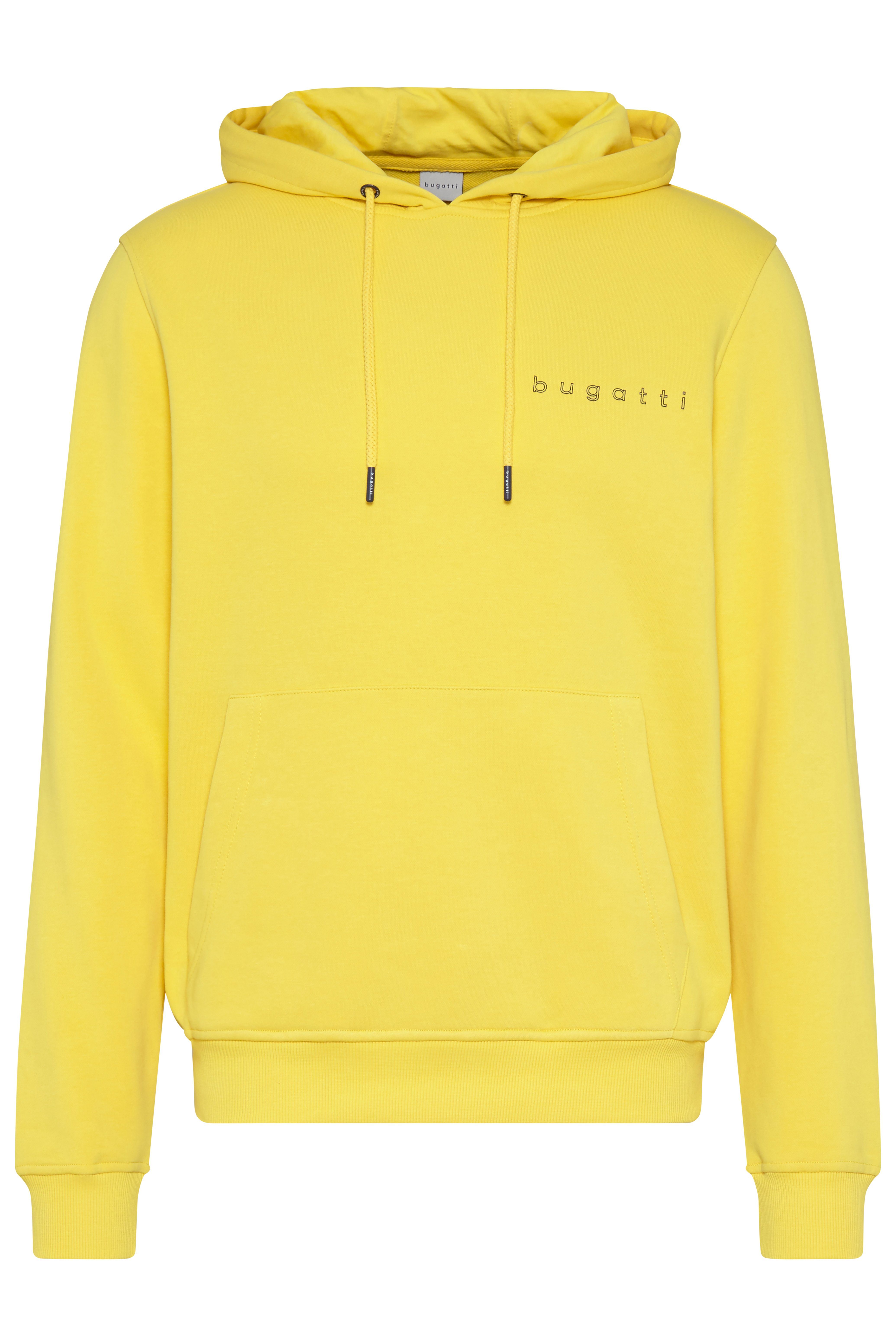 Rundhals-Ausschnitt, Passform Fit (620) Modern bugatti Kapuzensweatshirt 8950-35070 Körpernahe durch Gelb