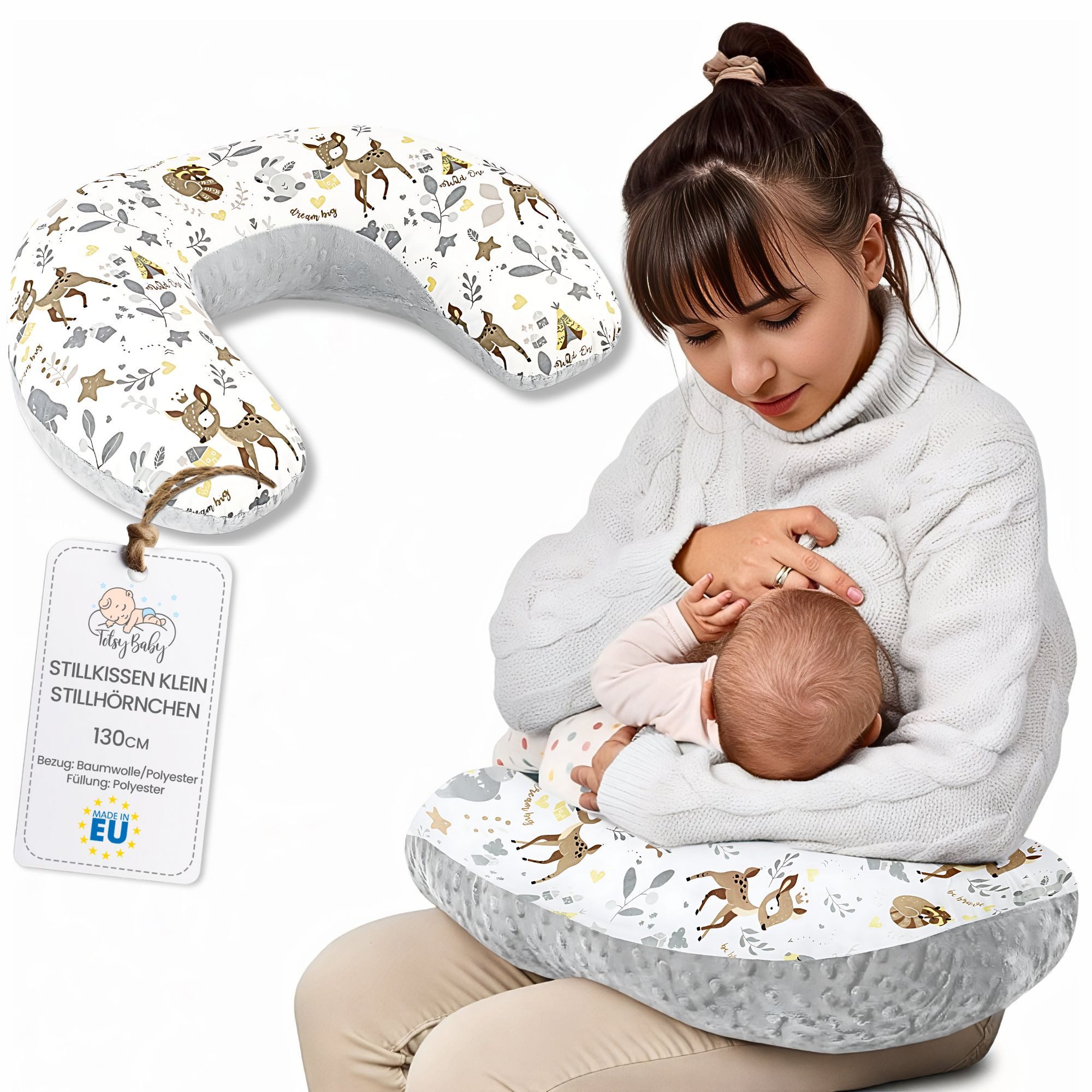 Totsy Baby Stillkissen klein Mond Minky Nursing Stillhörnchen Kissen Nursing Pillow