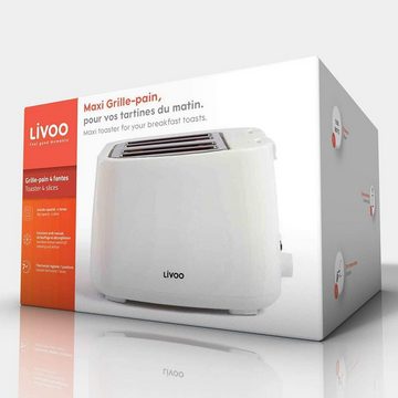 LIVOO Toaster DOD167W für 4 Scheiben Toast, 1500 W
