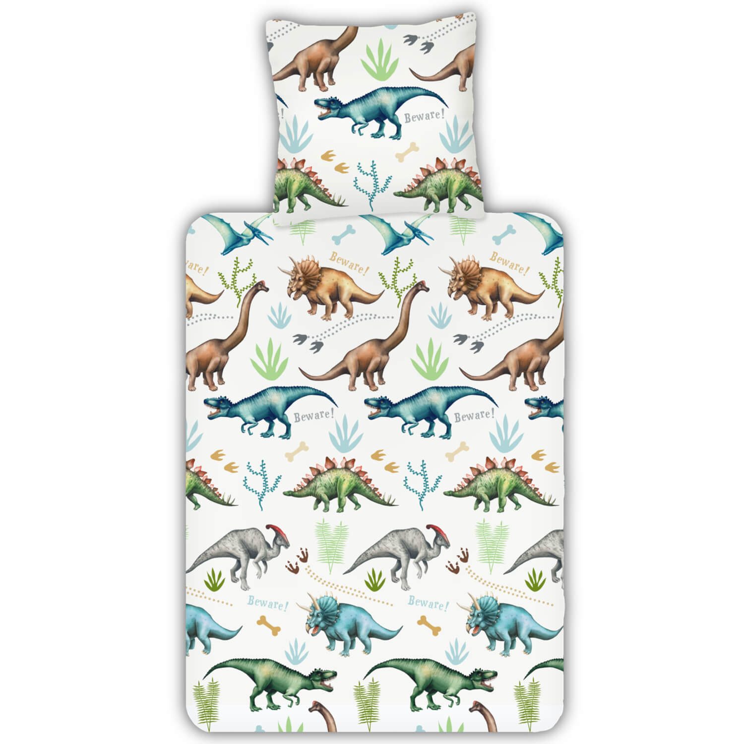 ESPiCO Kinderbettwäsche Dinos Trendy Bedding, Renforcé, 2 teilig, Dinosaurier, Schnabel, Flügel