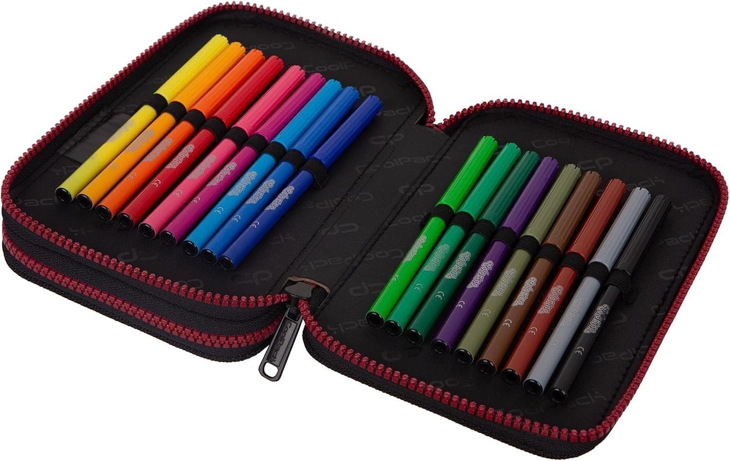 GOLDKIDS Federmäppchen COOLPACK 2-fache Federtasche Federmappe Street Art, (Graffiti 35-teilig Schüleretui Stifte und, 1-tlg., Pinsel Fanartikel inkl. Aufgabenheft), Federbox Etui Stiftetasche Schlamper-Etui Schul-Etui