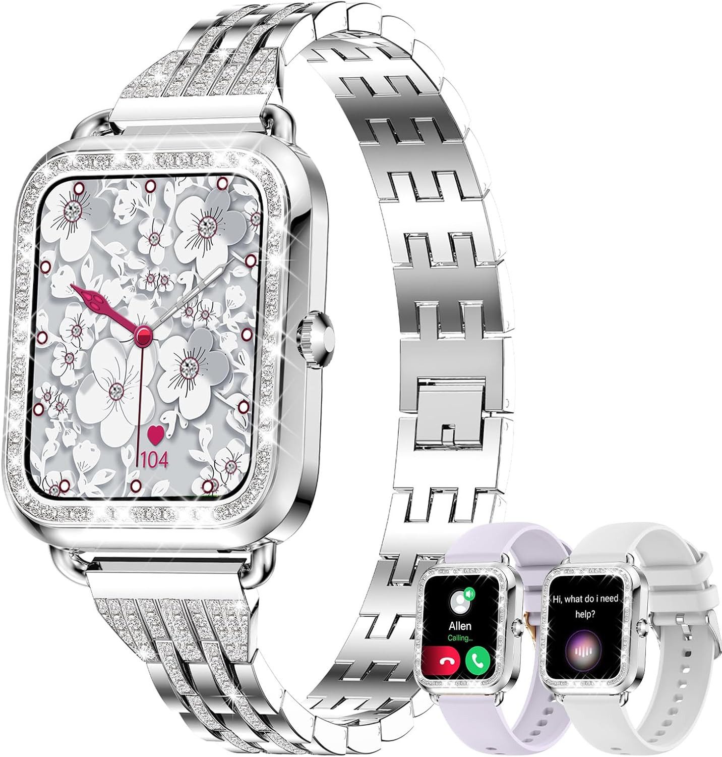 Damen's Telefonfunktion Fitness-Tracker Elegant Smartwatch