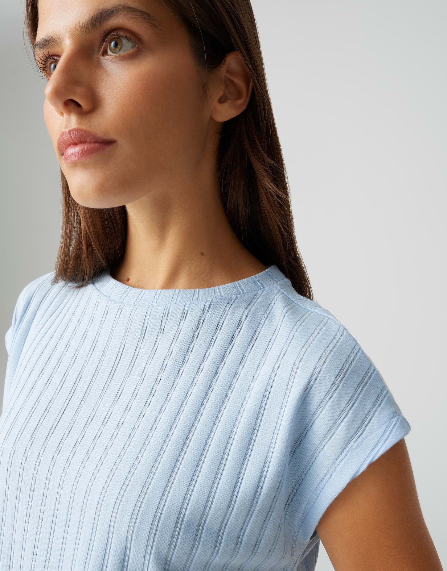 OPUS Kurzarmshirt Sapino aus Jersey mit Rippstruktur leichte Transparenz, weicher Griff, Casual – Bild 4 von 5