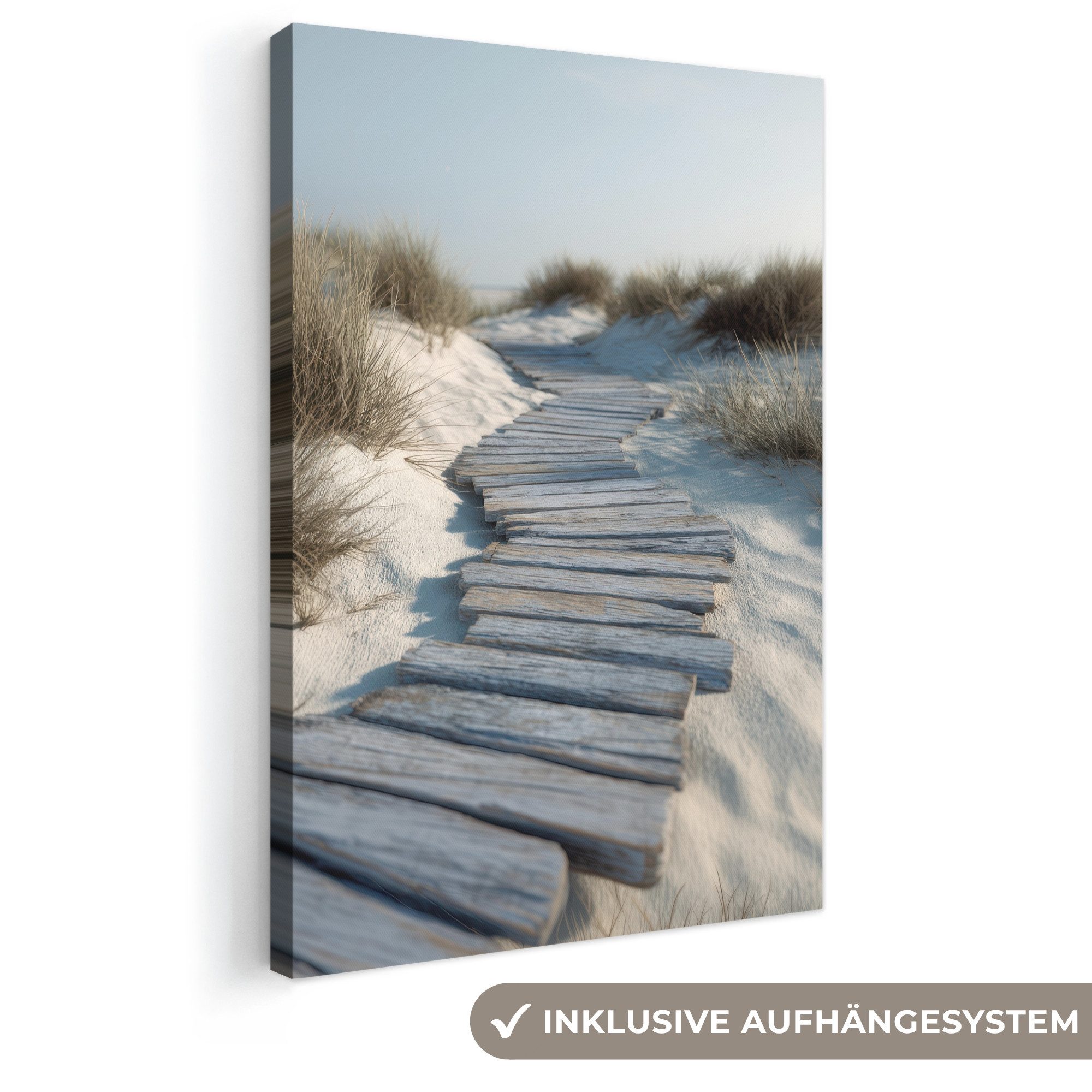OneMillionCanvasses® Leinwandbild Pfad - Regale - Dünen - Gras, Fotodruck (1 St), Leinwand Canvas Wandbild, Wanddekoration 20x30 cm