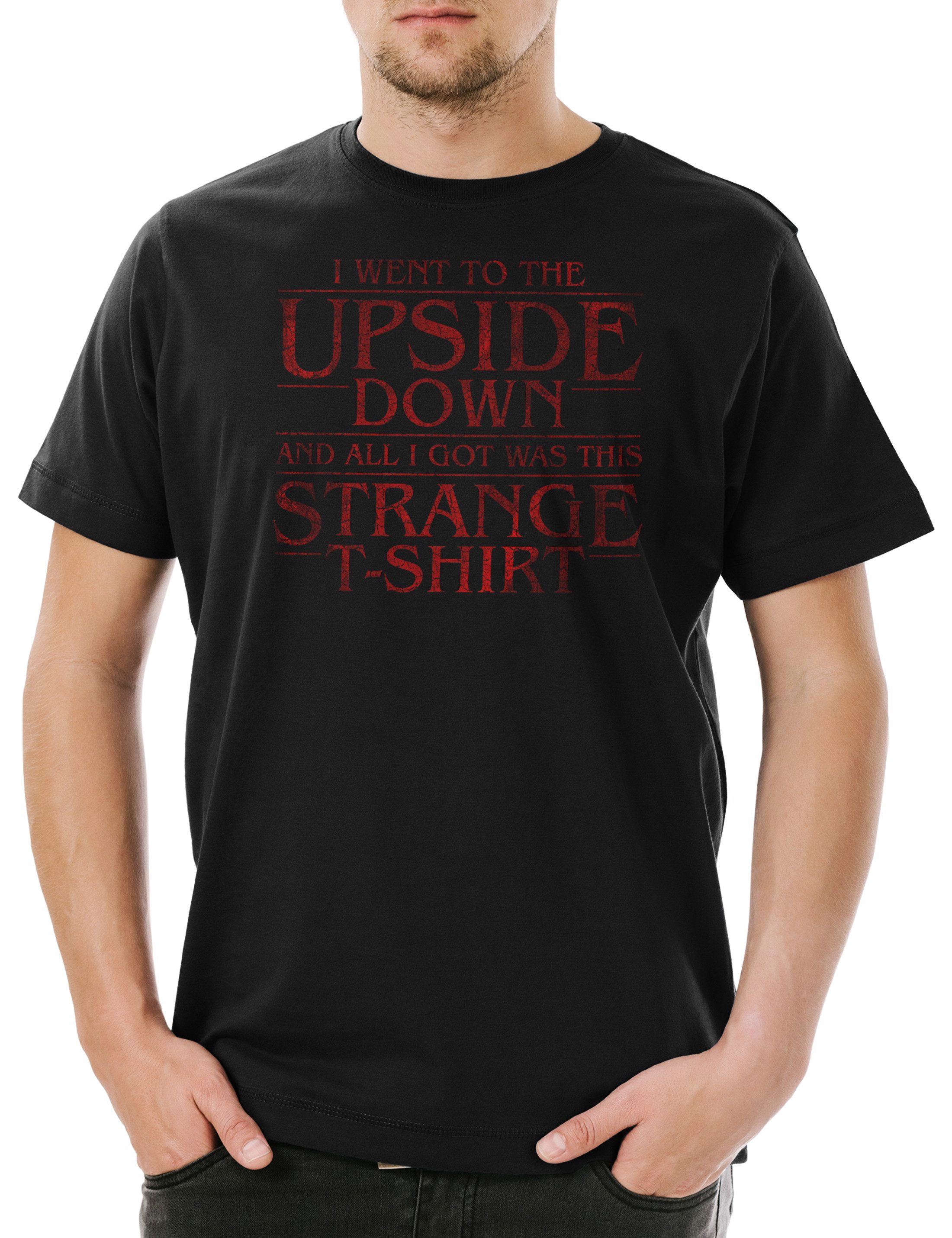 Print-Shirt I Went To The Upside Down Herren T-Shirt Horror Stranger Alphabet