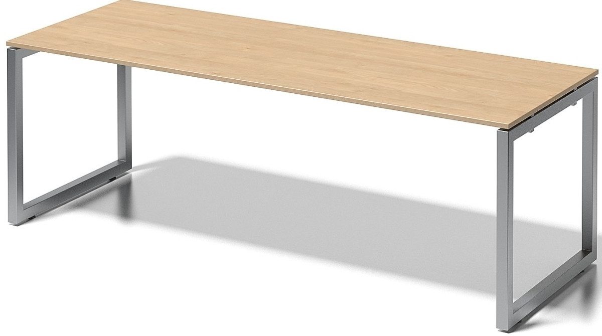 Bisley Schreibtisch Schreibtisch Cito BxTxH 220x80x74cm ahorn Gestell silber