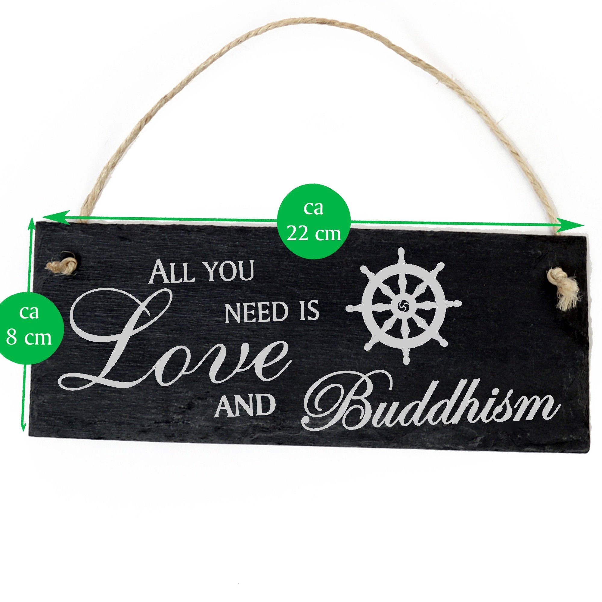 Dekolando Hängedekoration Buddhismusrad 22x8cm Buddhism and is you Love need All
