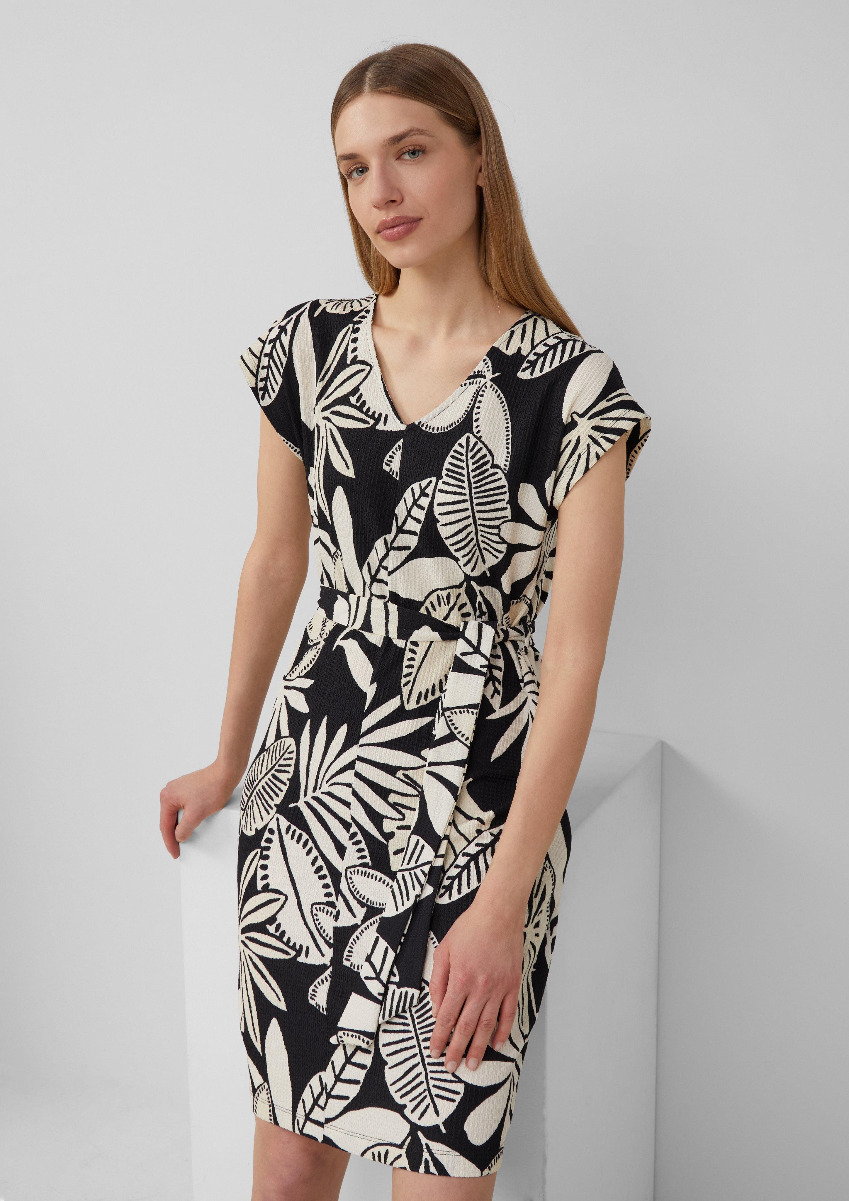 s.Oliver Minikleid Strukturiertes Jerseykleid mit All-over-Print günstig online kaufen