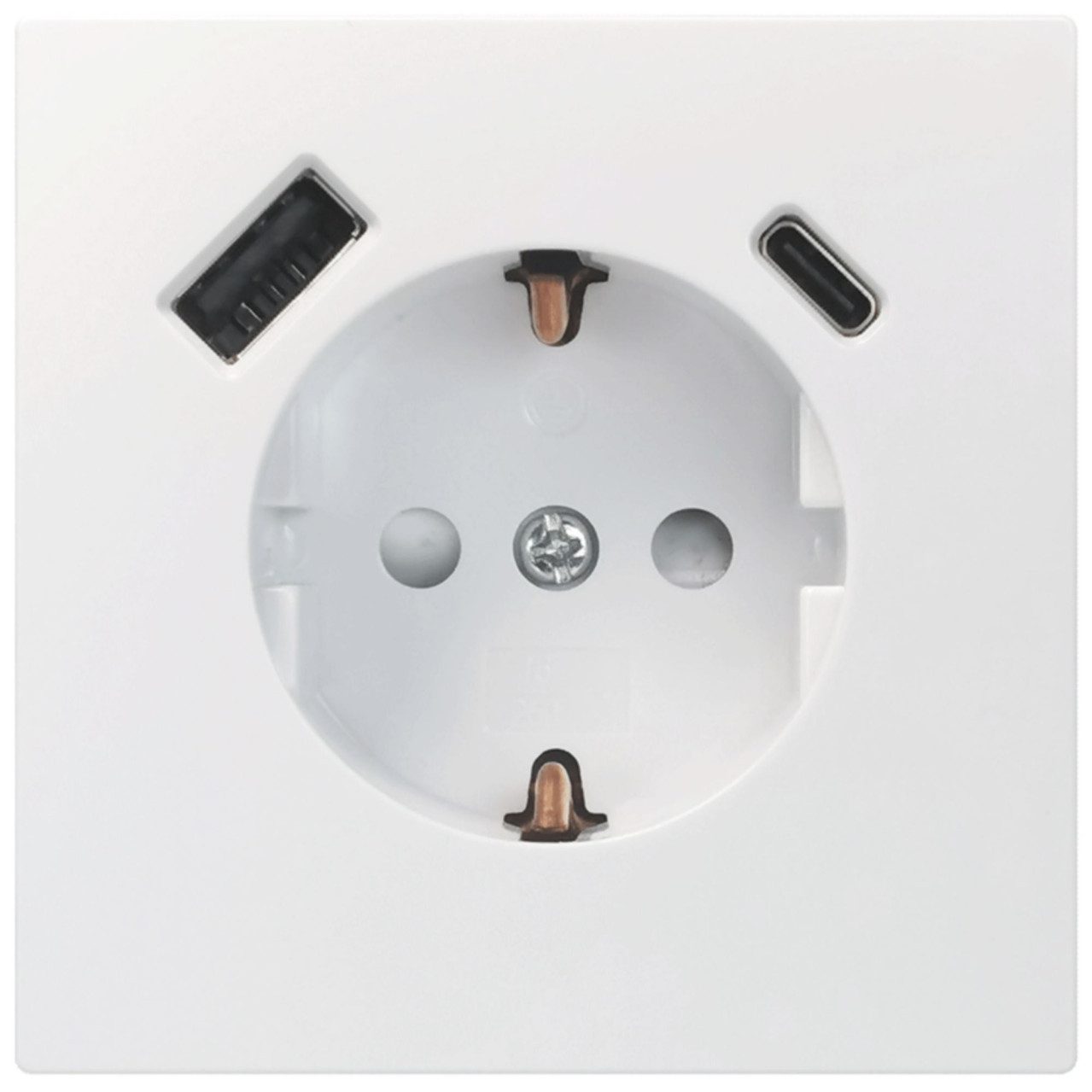 Lichtschalter Unitec Steckdose mit USB A & C SaoPaulo ultraweiß