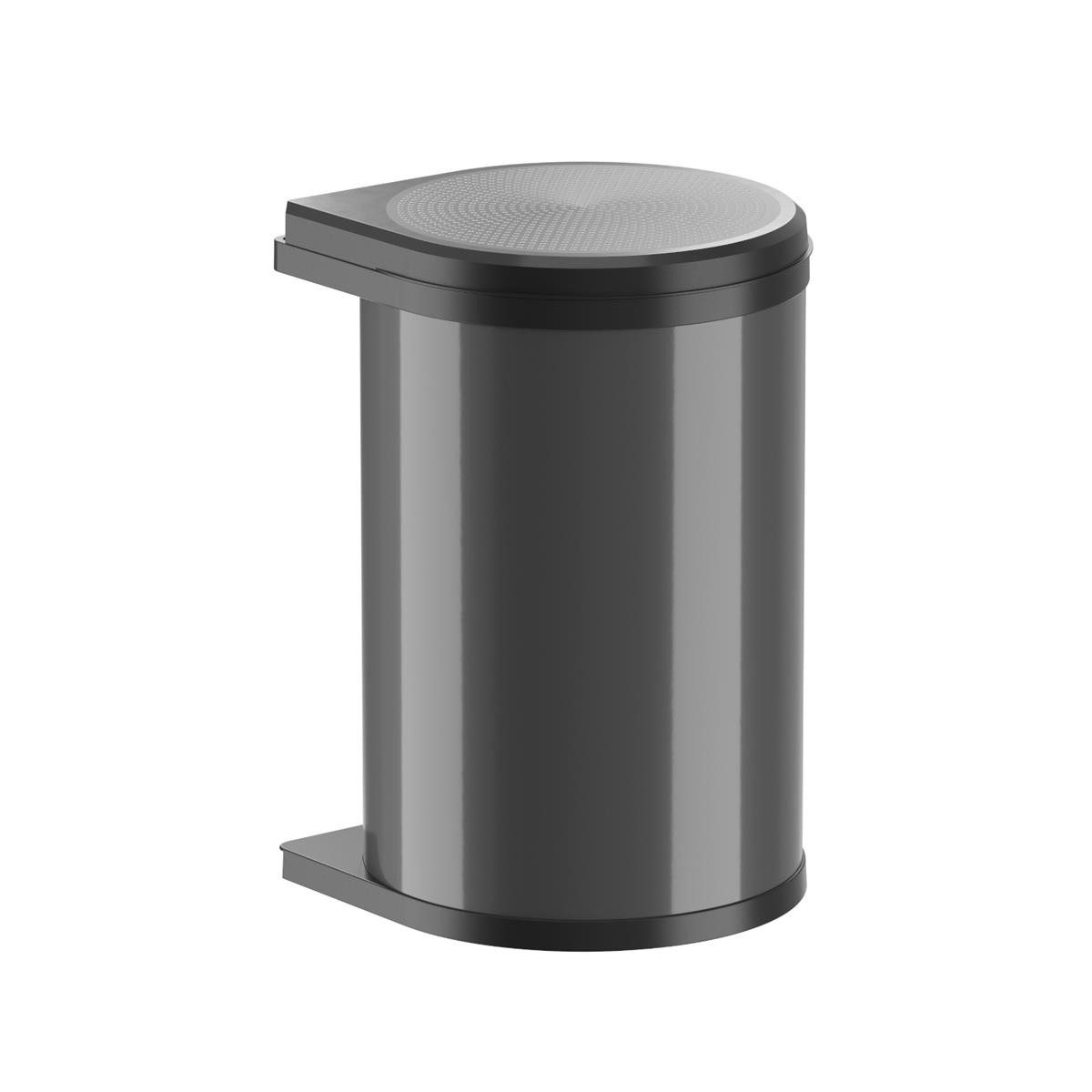 Hailo Einbaumülleimer Hailo Abfallsammler 3520071 MO Swing Mono 20 Liter Dunkelgrau Schwarz, für Schrankbreite ab 400 mm mit Drehtür