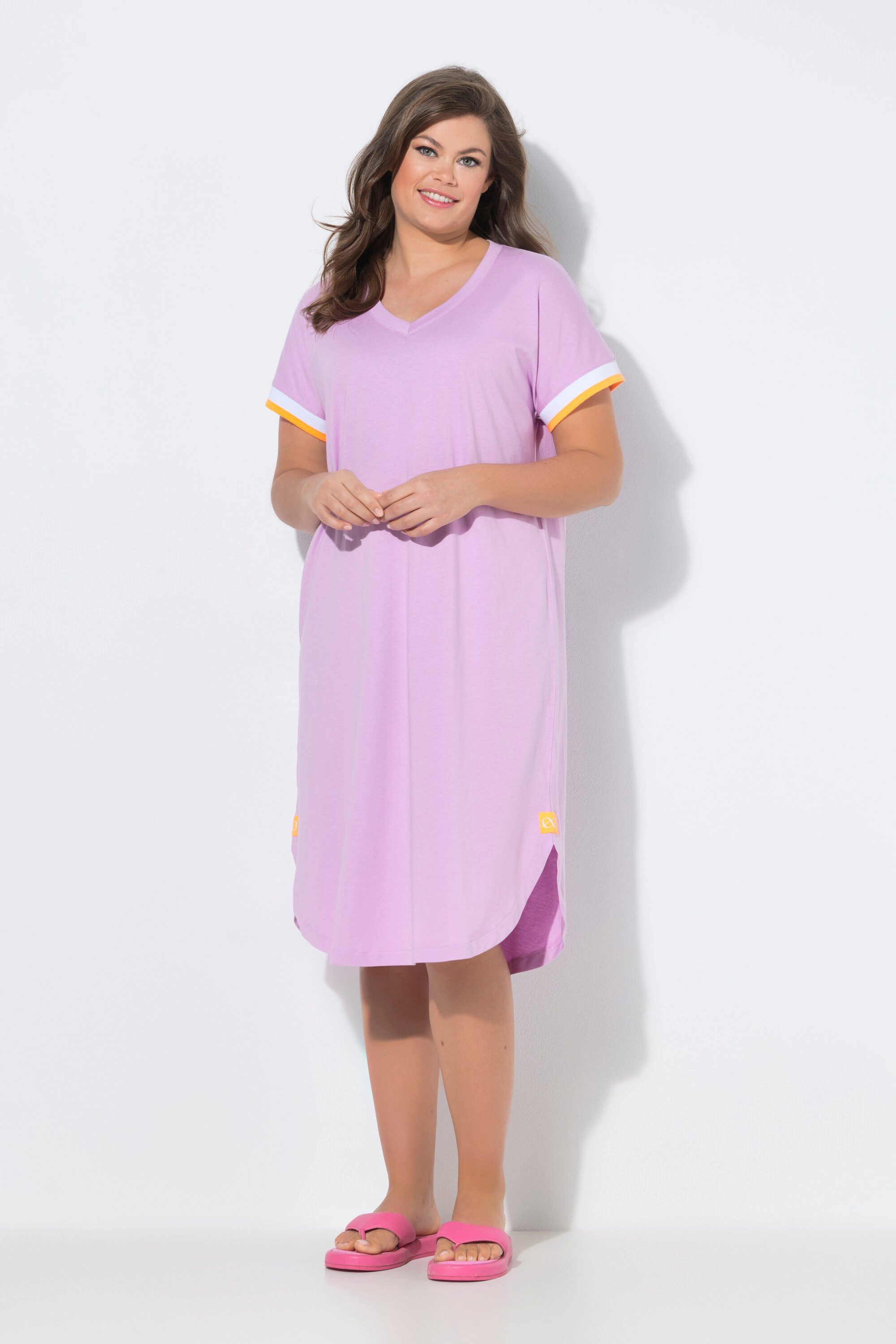 Laurasøn Jerseykleid Shirtkleid V-Ausschnitt MIG