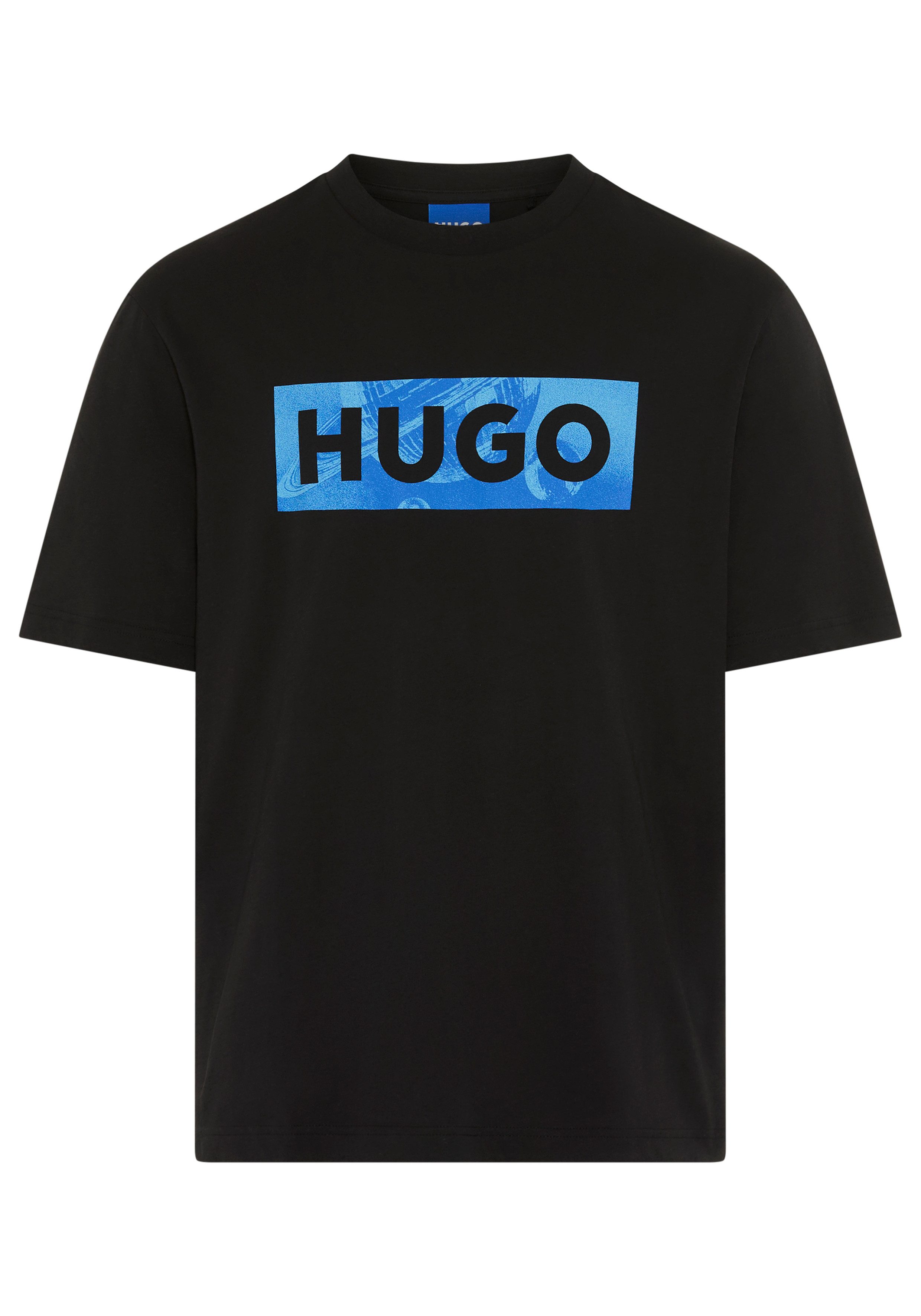 HUGO Blue T-Shirt Regula Fit, Rundhalsausschnitt, Logoprint, reine Baumwoll günstig online kaufen