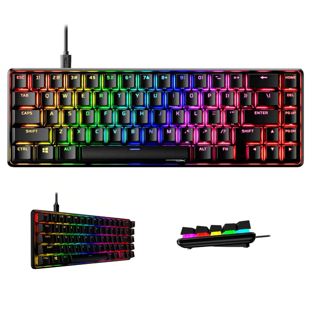 Goldstern-Tech CX23 Kompakte 61-Tasten Kabelose Gaming-Tastatur (mit 3 Verbindungsmodi, RGB, Blue Switches & Wireless)