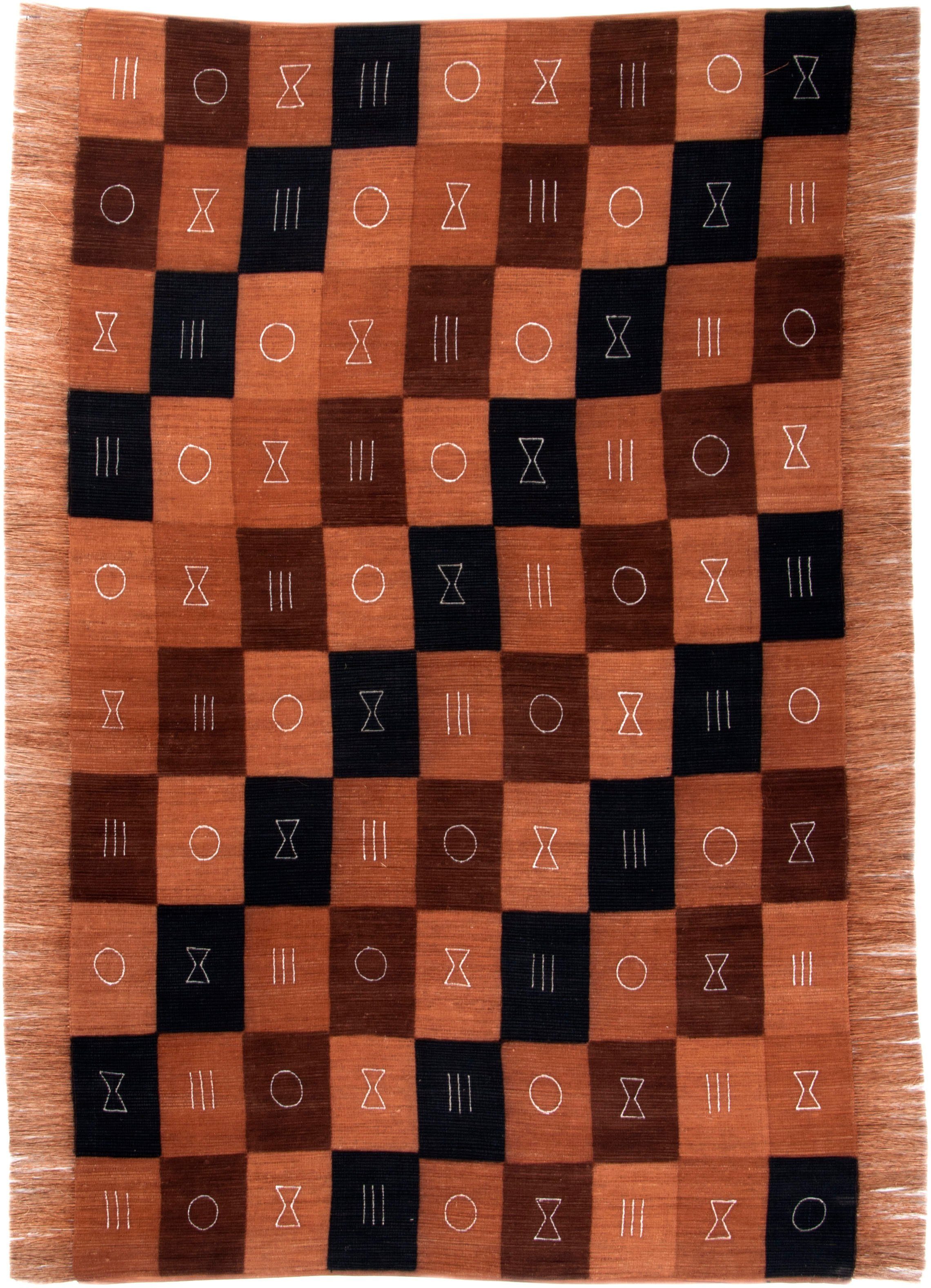 DIE HAUSKUNST Teppich Tulon, rechteckig, Höhe: 4 mm, Flachgewebe, handgewebt, mit Fransen