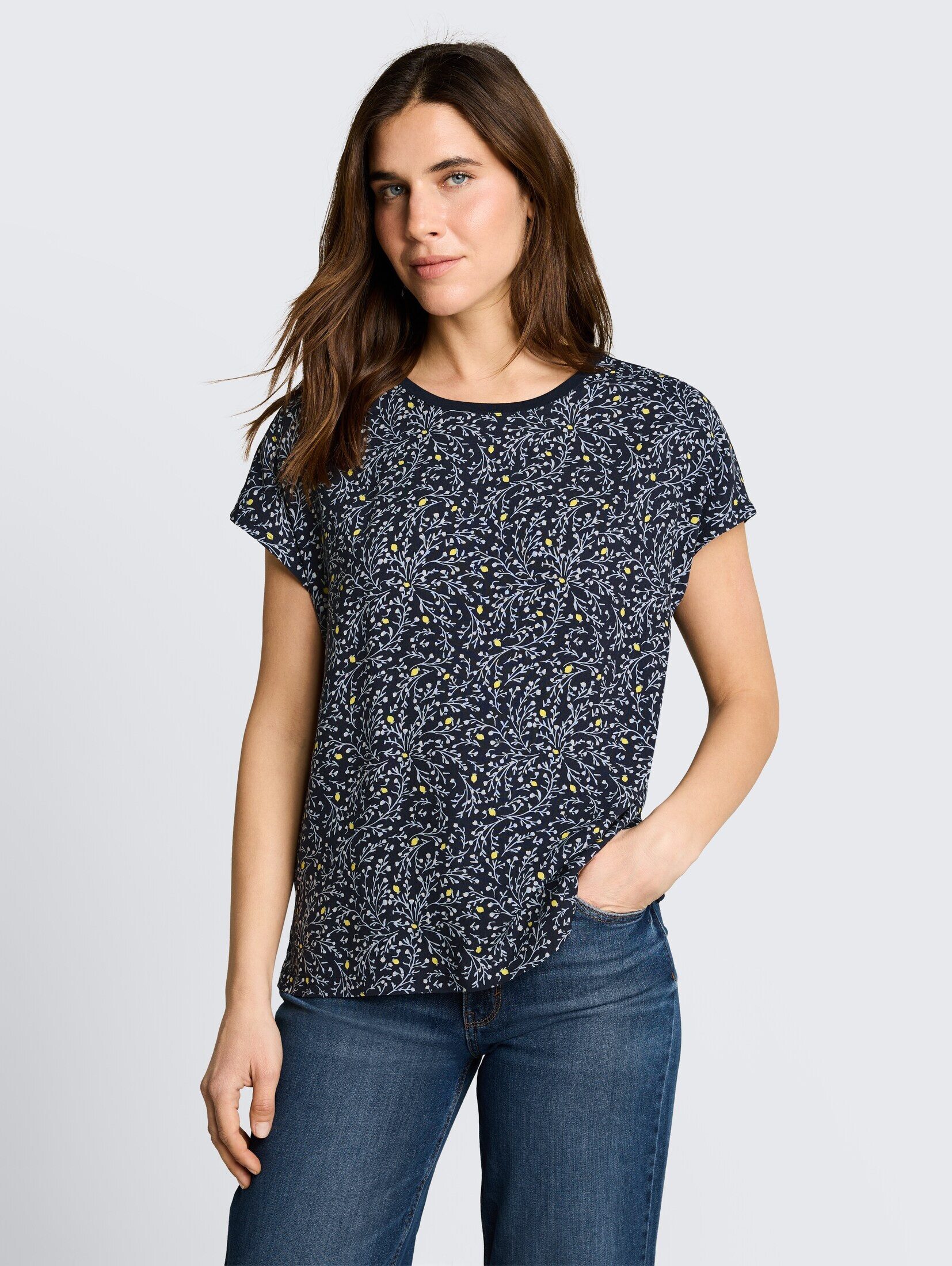 TOM TAILOR T-Shirt T-Shirt (im Einserpack) T-Shirt im Material-Mix
