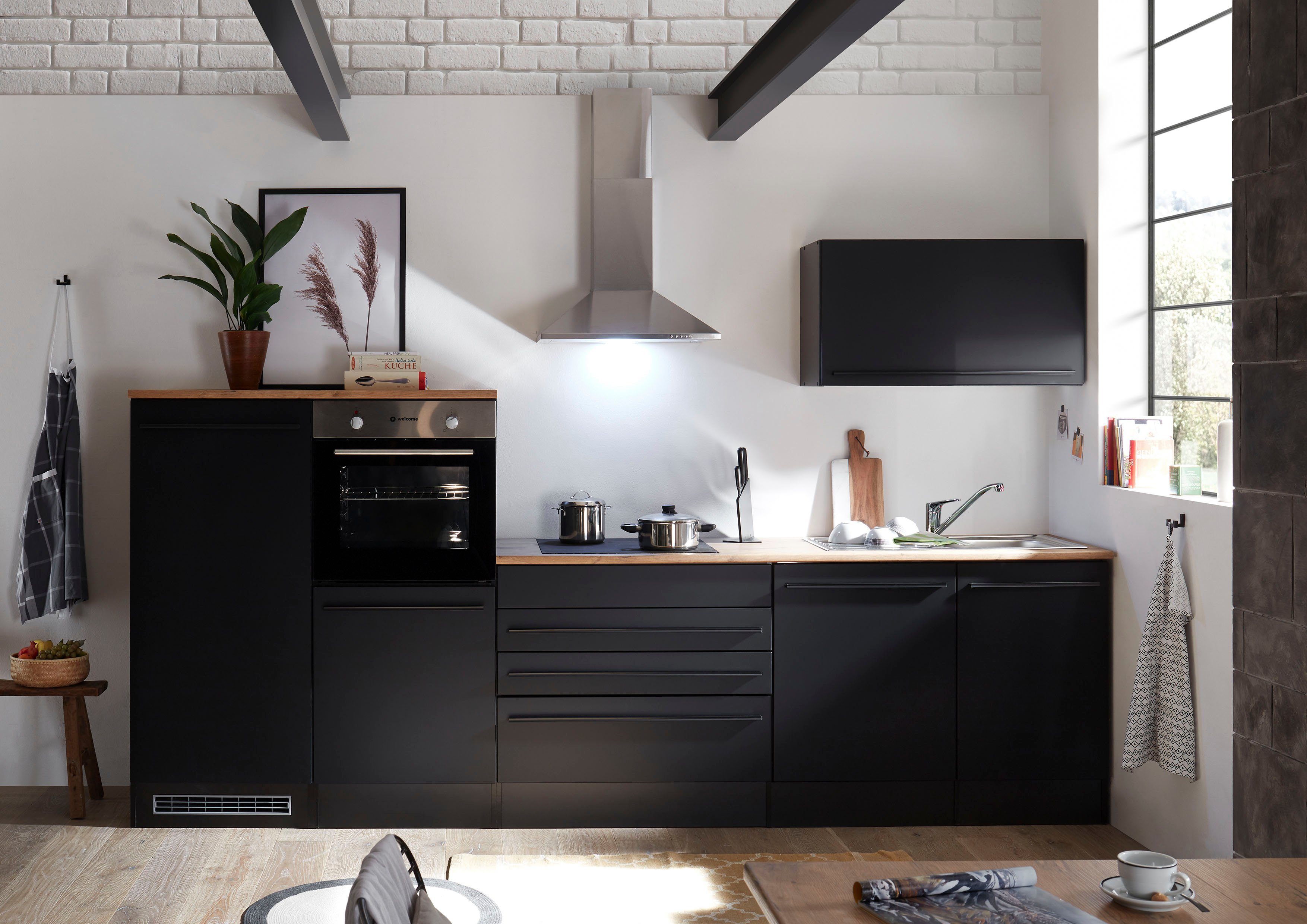 BASIC by Balculina Küchenzeile Jazz, Breite 320 cm, wahlweise mit E-Geräten