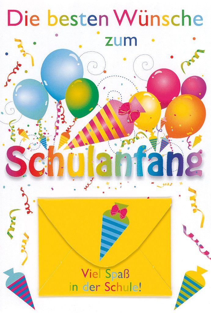 BSB Grußkarten Schulanfang - Geldkarte - Glückwunschkarte im Format 11,5 x 17 cm
