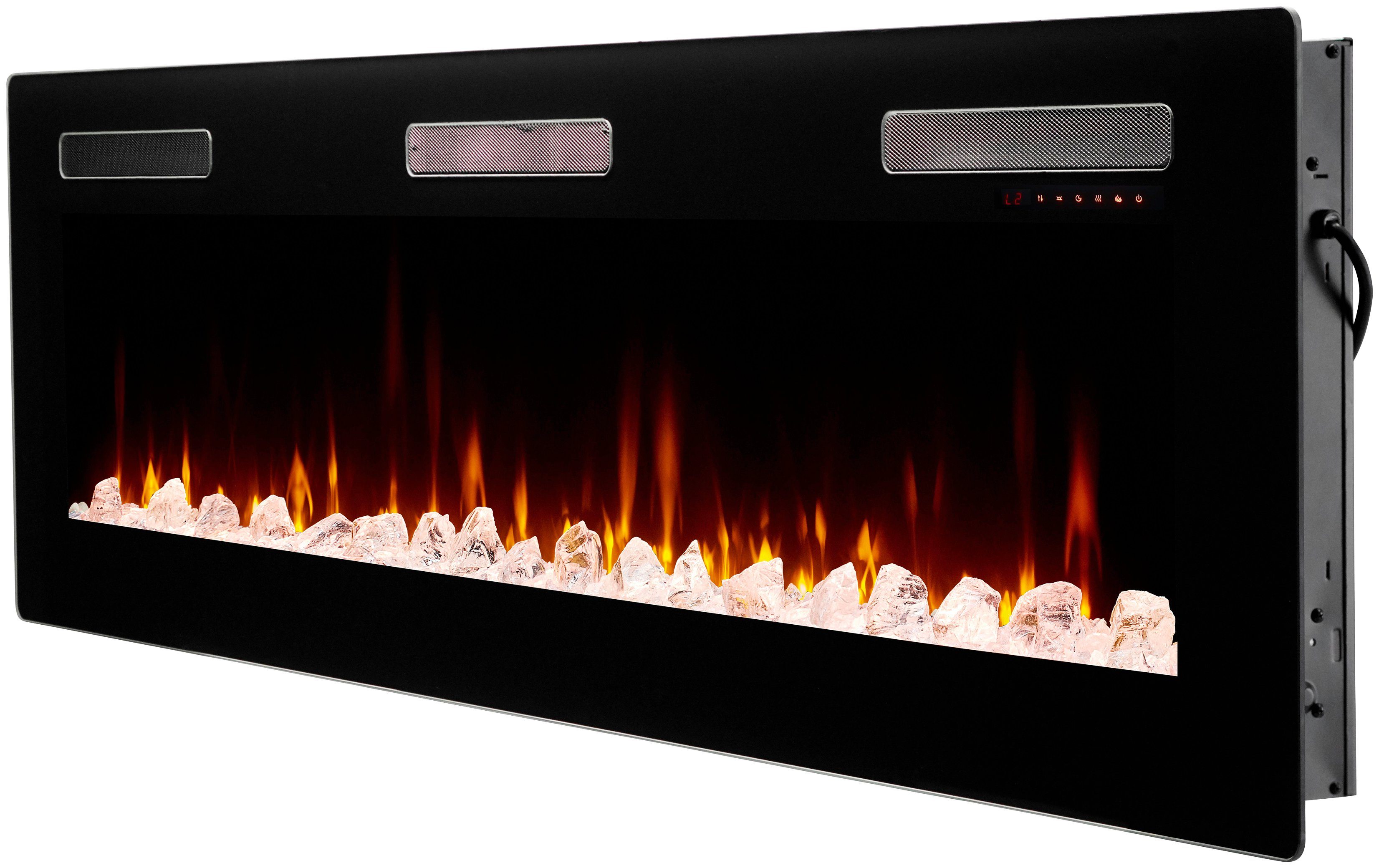 Dimplex Elektrokamin Sierra 72", schwarz,mit Heizung, Fernbedienung, App, Optiflame® Flammeneffekt