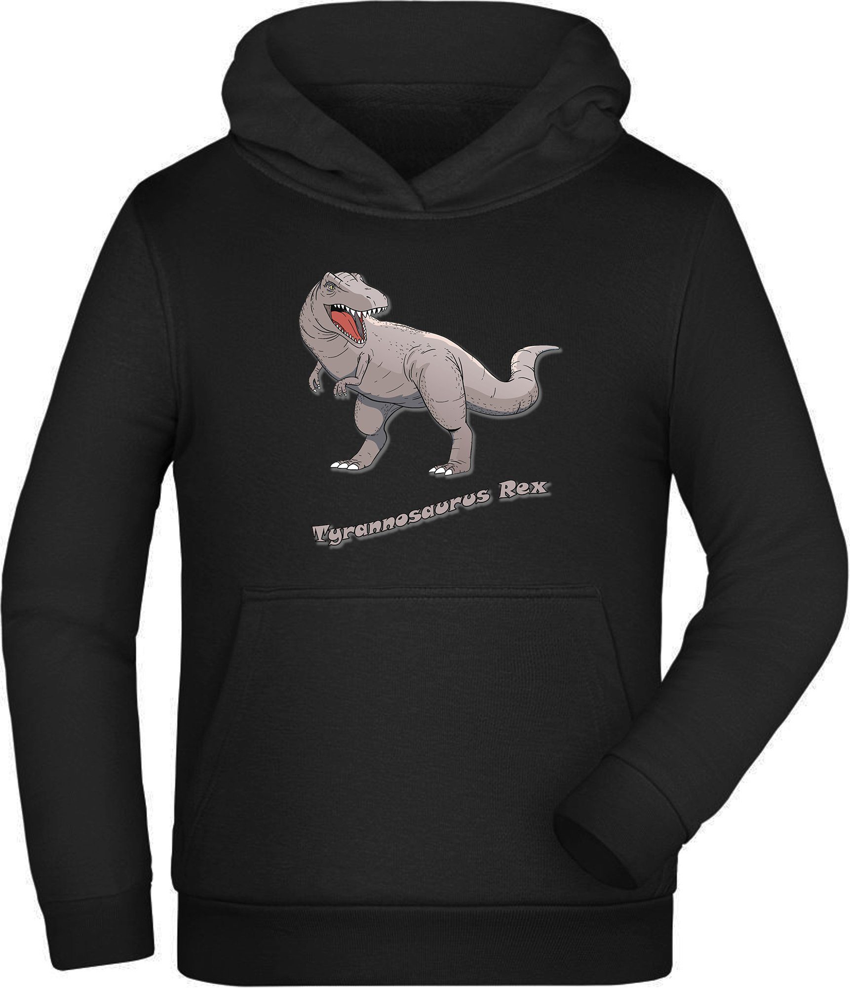 MyDesign24 Hoodie Kinder Kapuzen Sweatshirt - Mit Tyrannosaurus Rex Print Kapuzensweater mit Aufdruck, i53