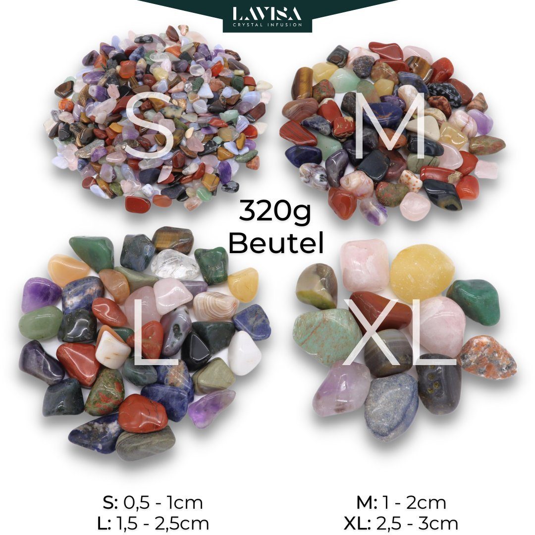 LAVISA Mineralstein Trommelsteine Mischung, Edelsteine Kristalle, 100% Mineralsteine, Edelstein Trommelstein sammelstein Kinder – Bild 4 von 5
