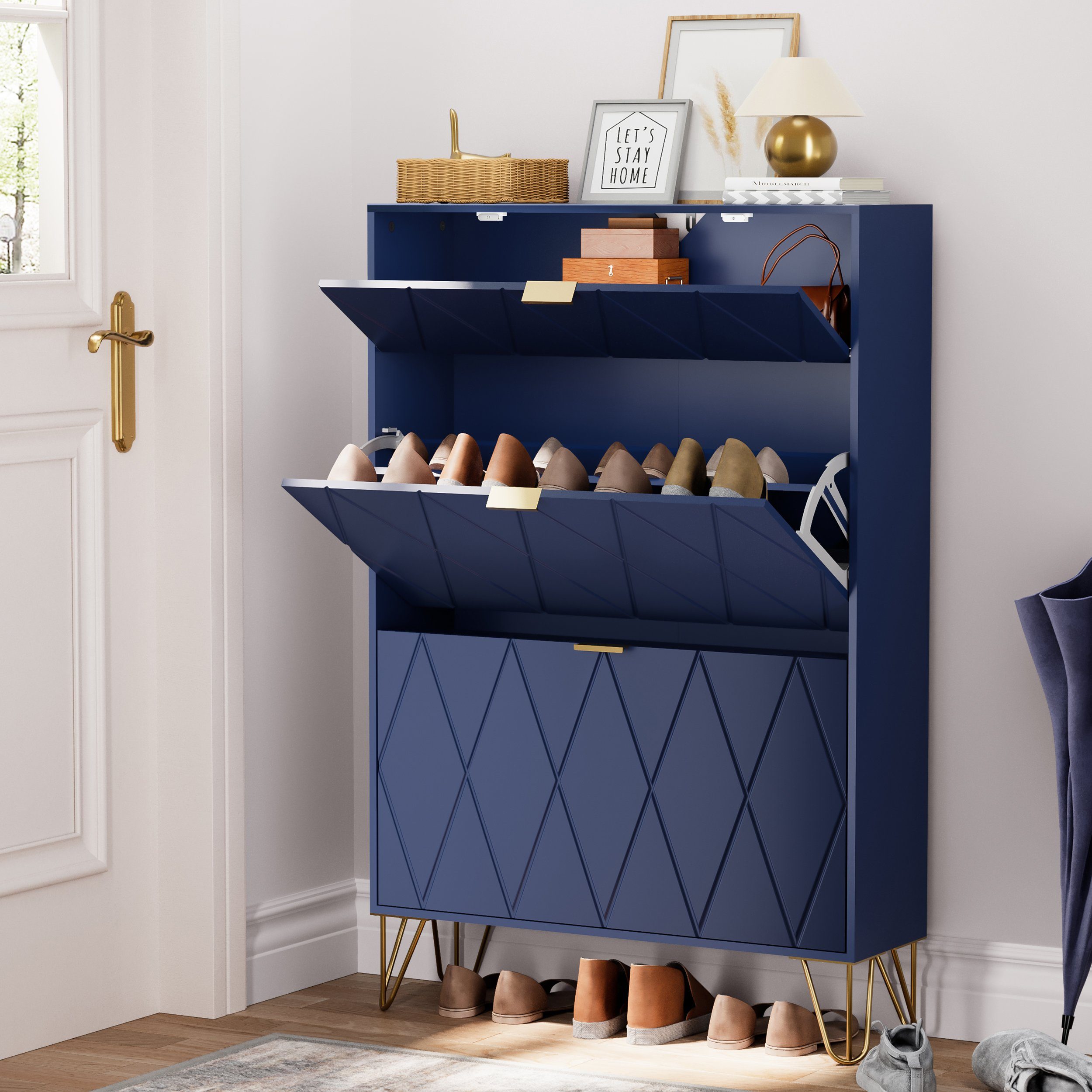 UEV Schuhschrank mit 2 Klappen Schuhregal günstig online kaufen