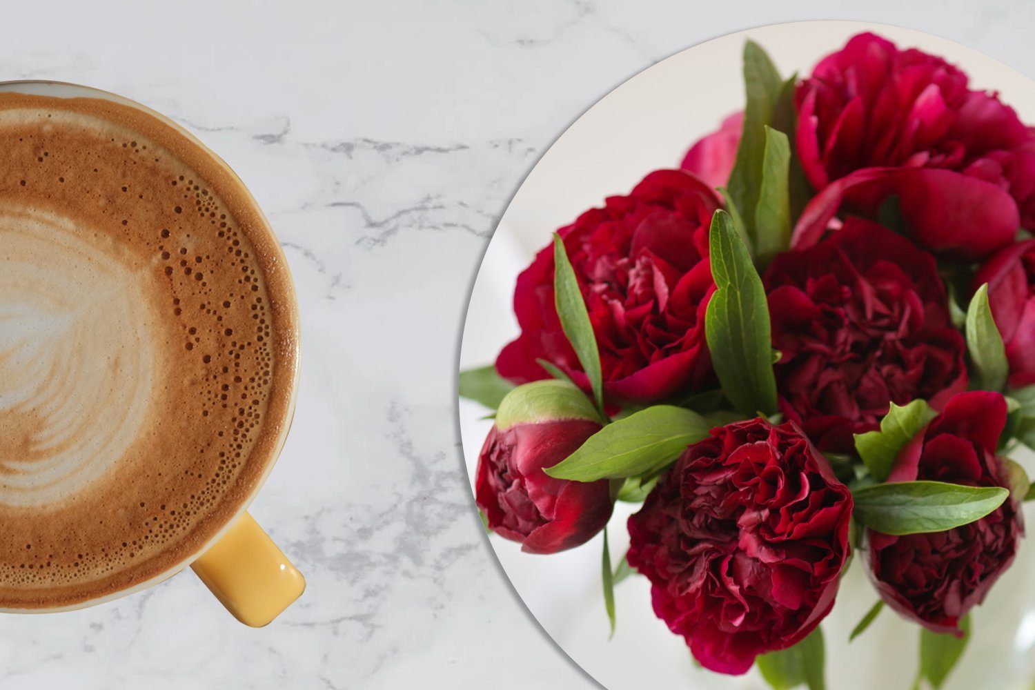 Becher Vase, roter Gläser, in MuchoWow Ein Tasse, Korkuntersetzer, Getränkeuntersetzer, für Glasuntersetzer Zubehör Pfingstrosen Tassenuntersetzer, einer 6-tlg., Strauß