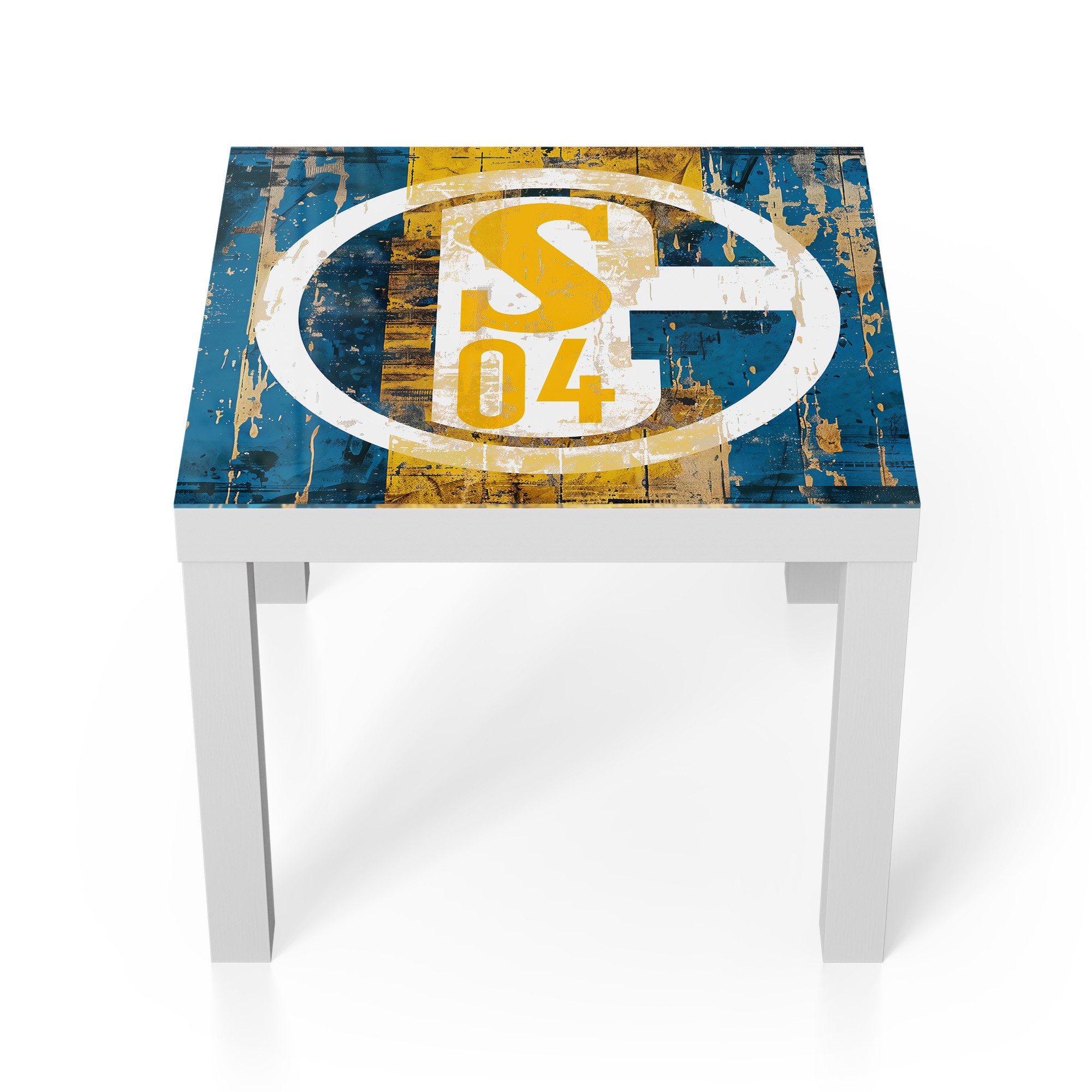 DEQORI Couchtisch 'Wappen Schalke 04', Glas Beistelltisch Glastisch modern